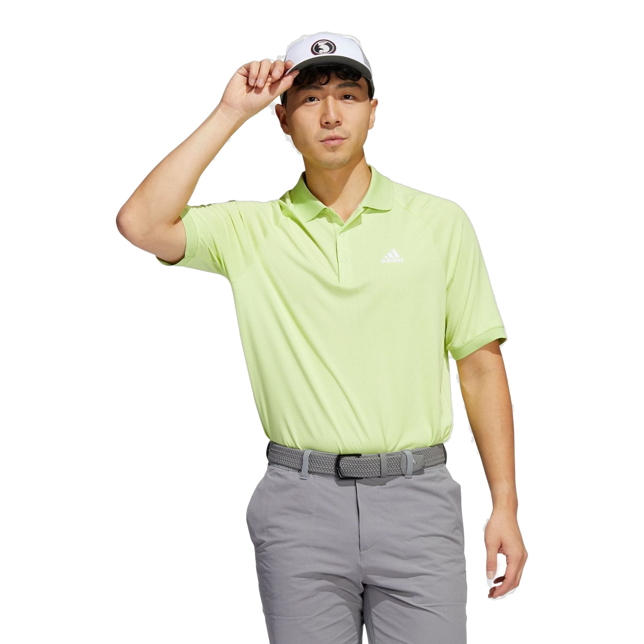 Polo Adidas M Moss Stitch Pulse Lime/Blanc Homme