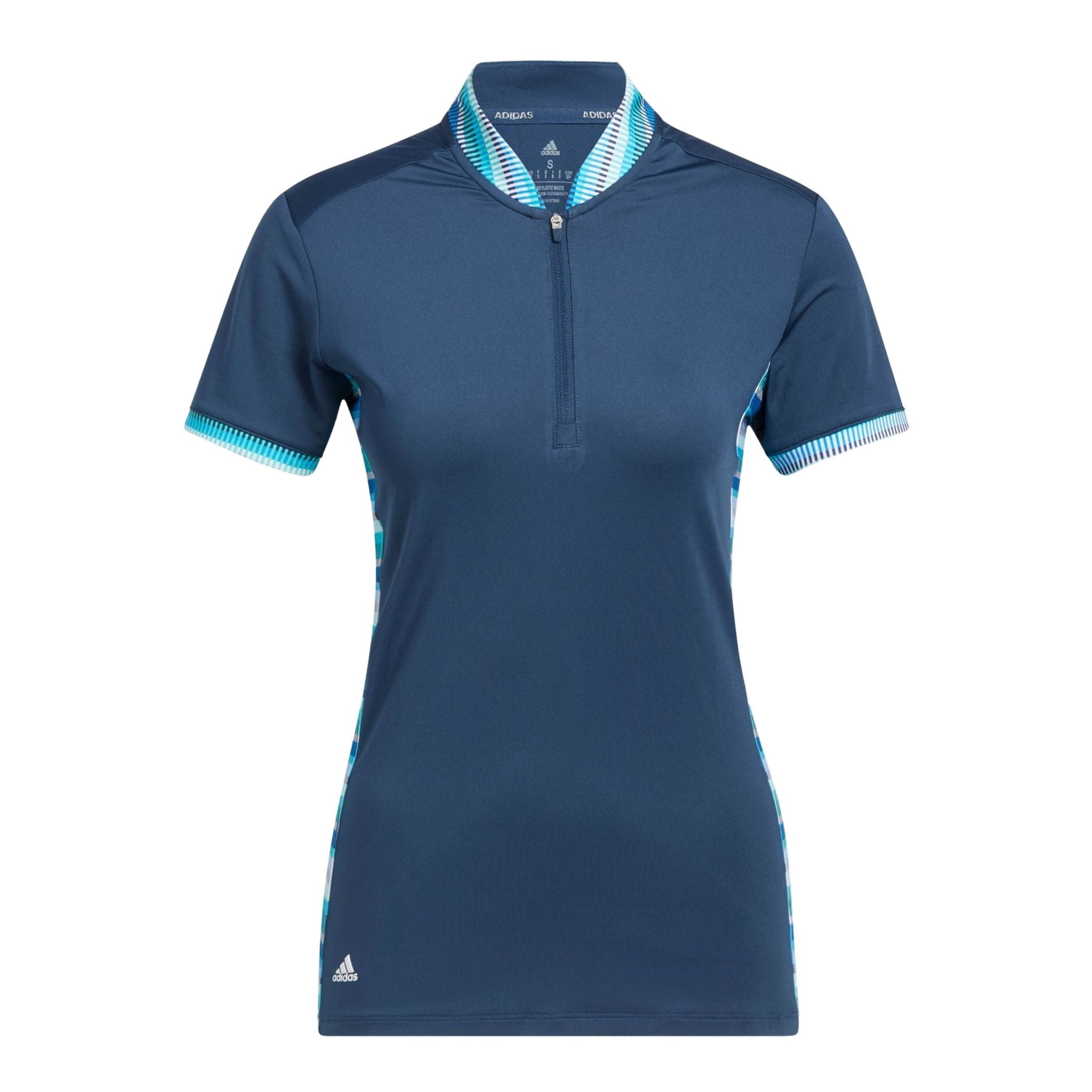 Polo Adidas W Ultimate 365 imprimé, col rond, marine, taille XS femme