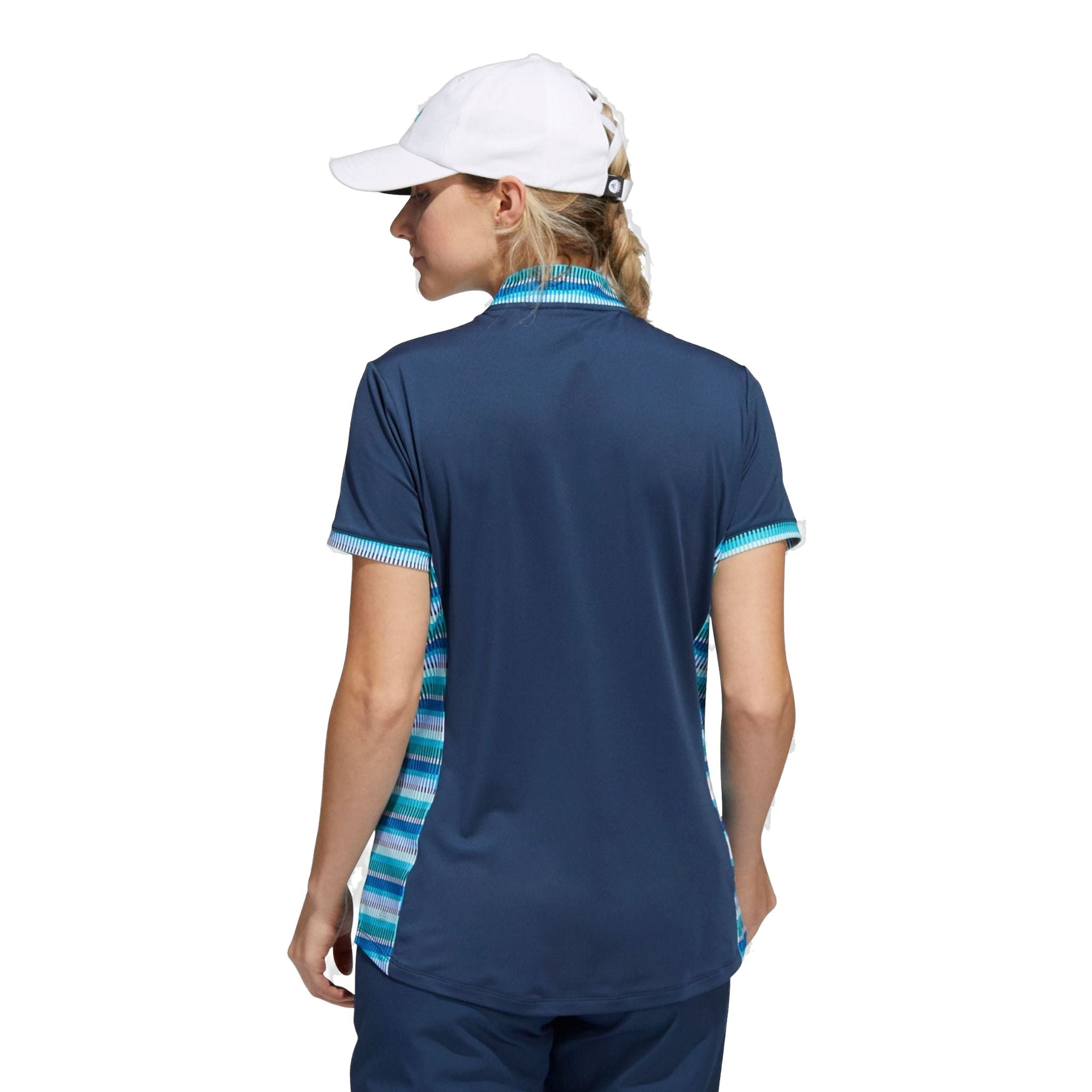 Polo Adidas W Ultimate 365 imprimé, col rond, marine, taille XS femme