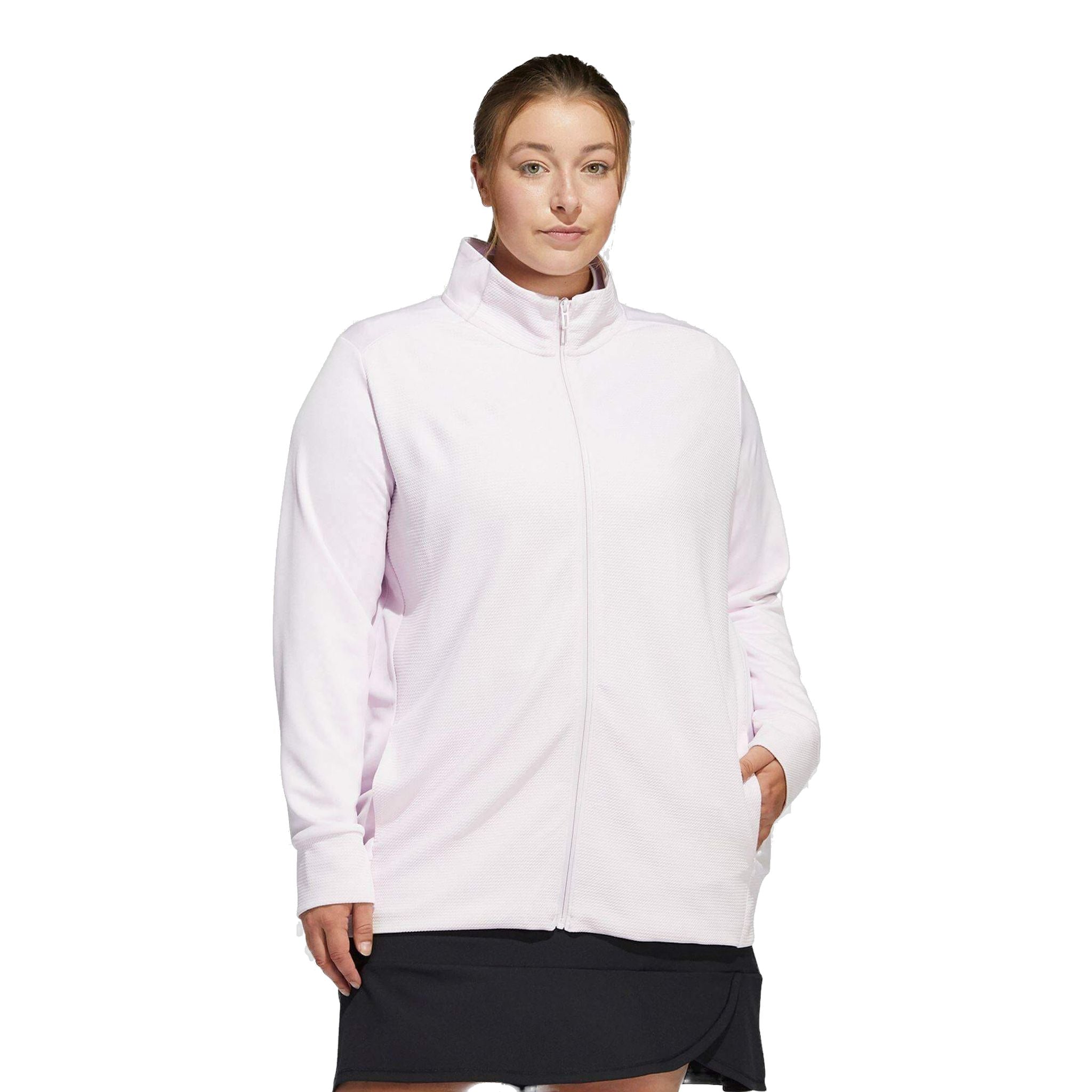 Veste Adidas W Texture à fermeture éclair intégrale rose pâle pour femme