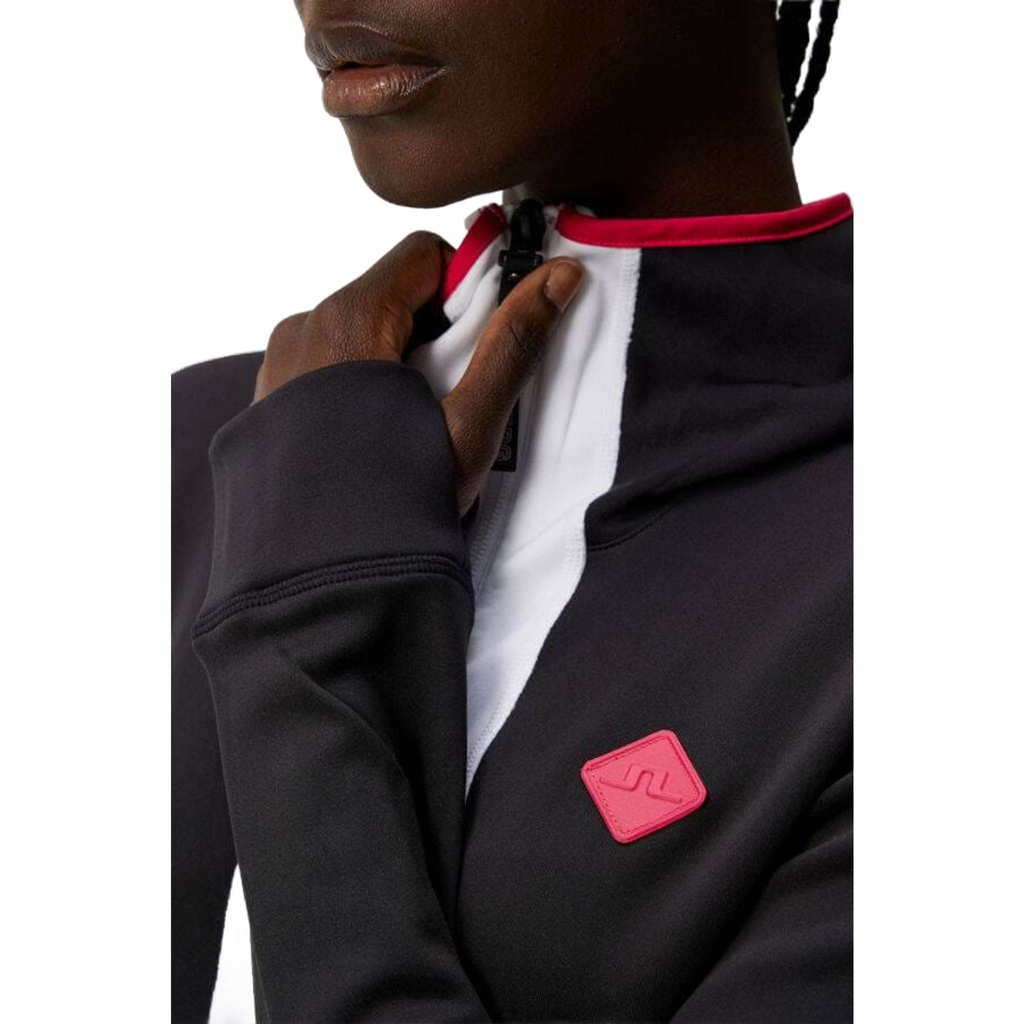 Sweat à capuche J. Lindeberg Powerline pour femme, noir