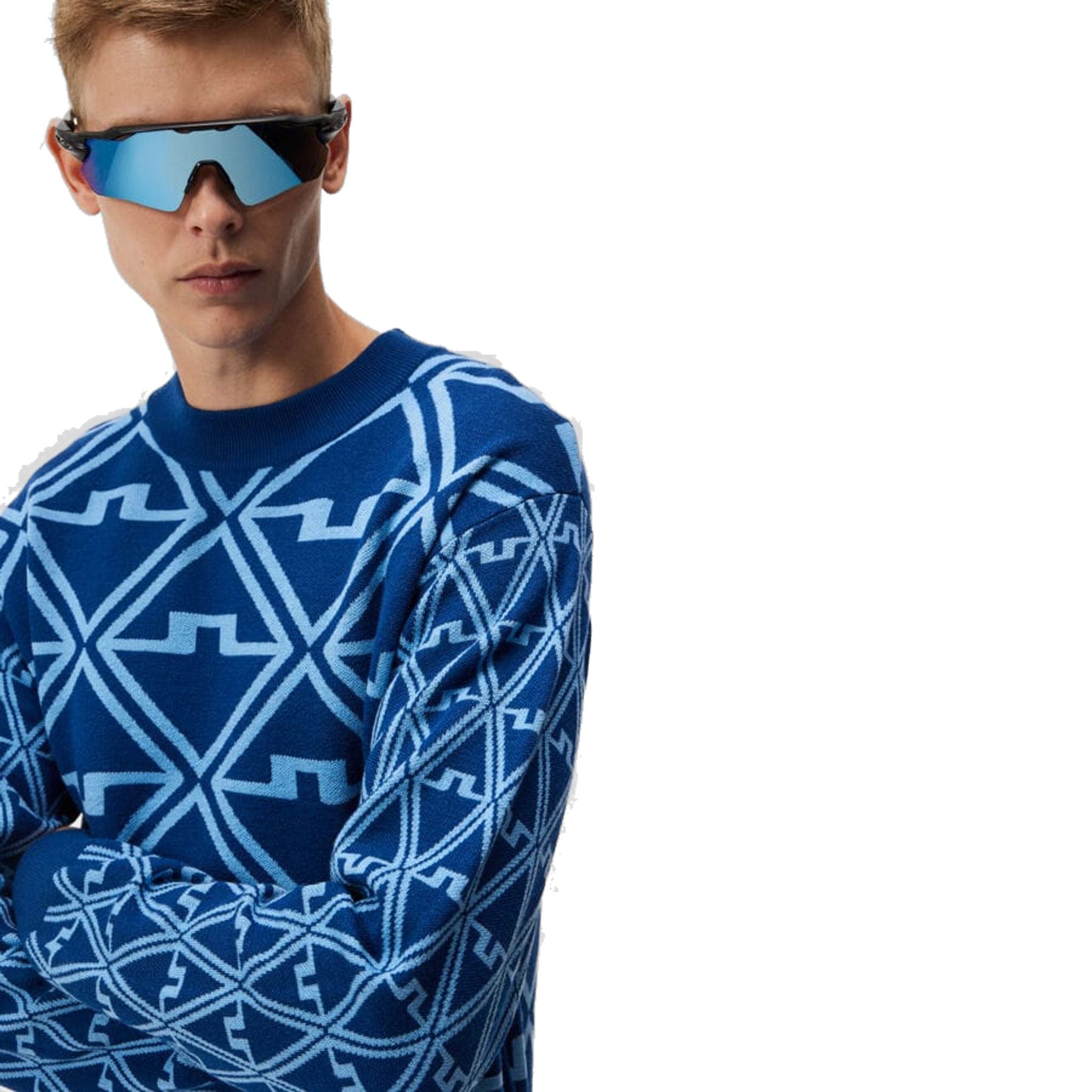 Pull en maille jacquard Isaac J. Lindeberg pour homme