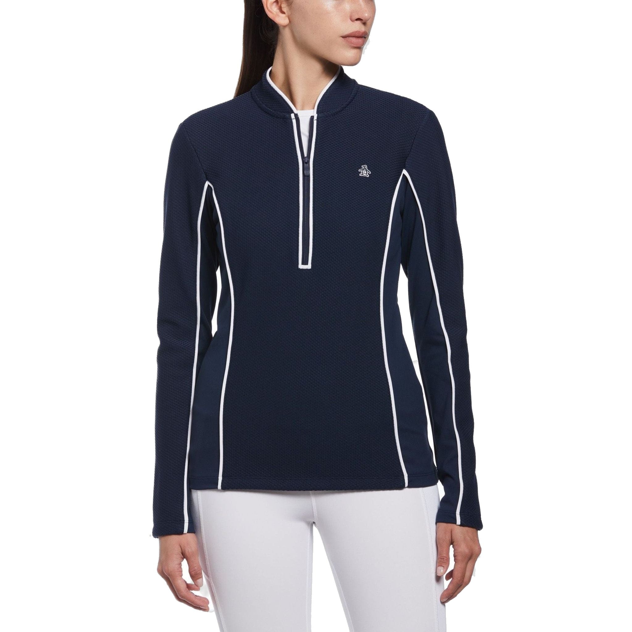 Pull texturé à manches longues Original Penguin et fermeture éclair 1/4 pour femme