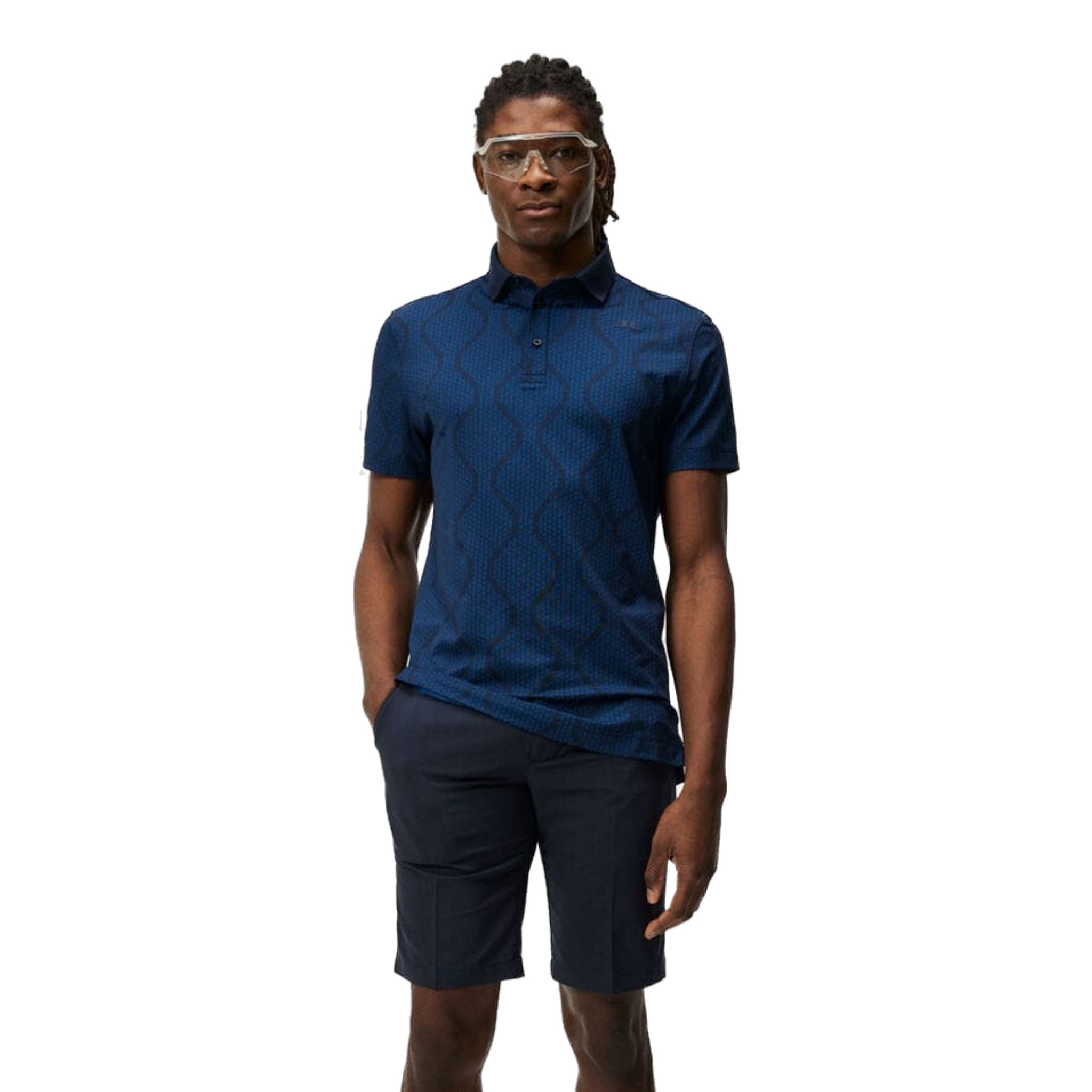 J. Lindeberg Mat Jacquard Regular Fit Polo Homme