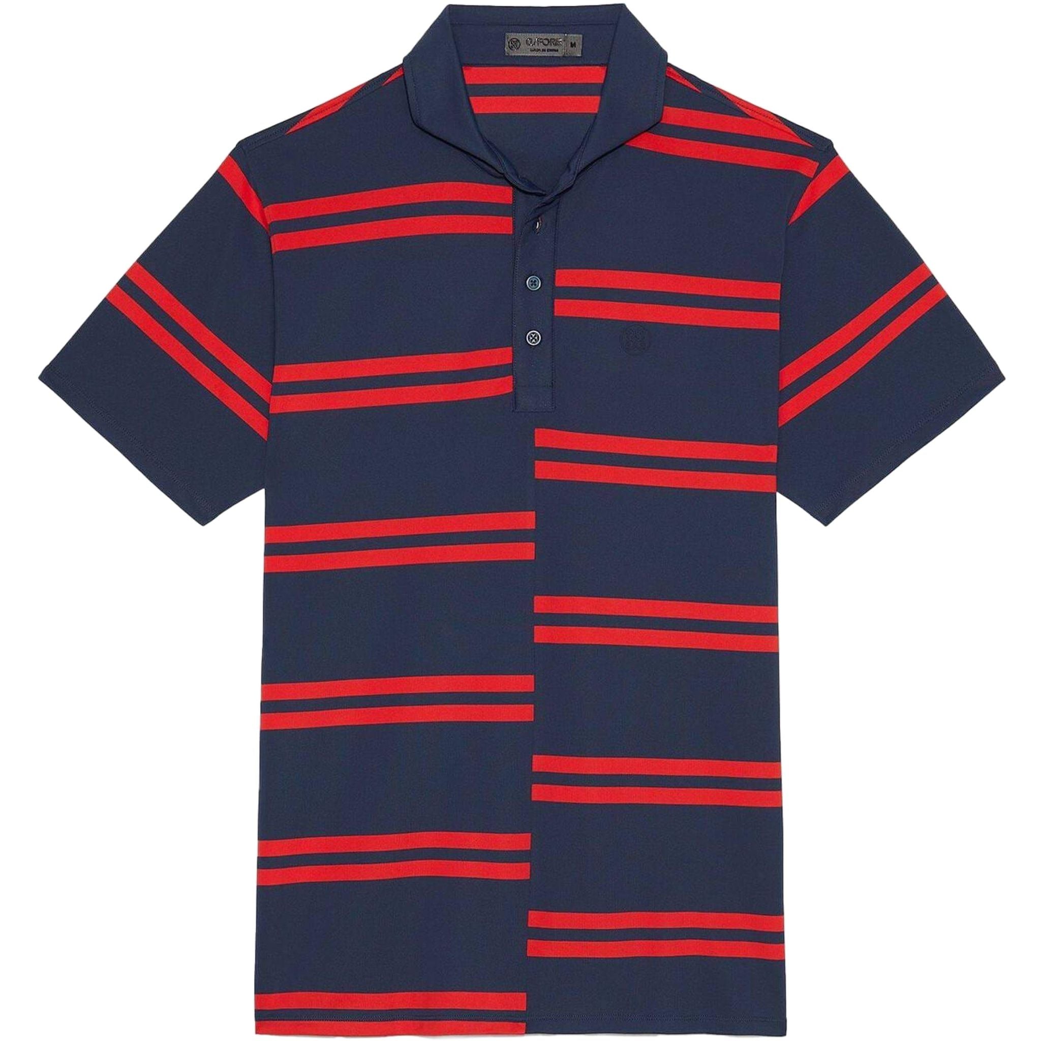 GFORE Offset Stripe Tech Piqué Slim Fit Poloshirt Herren