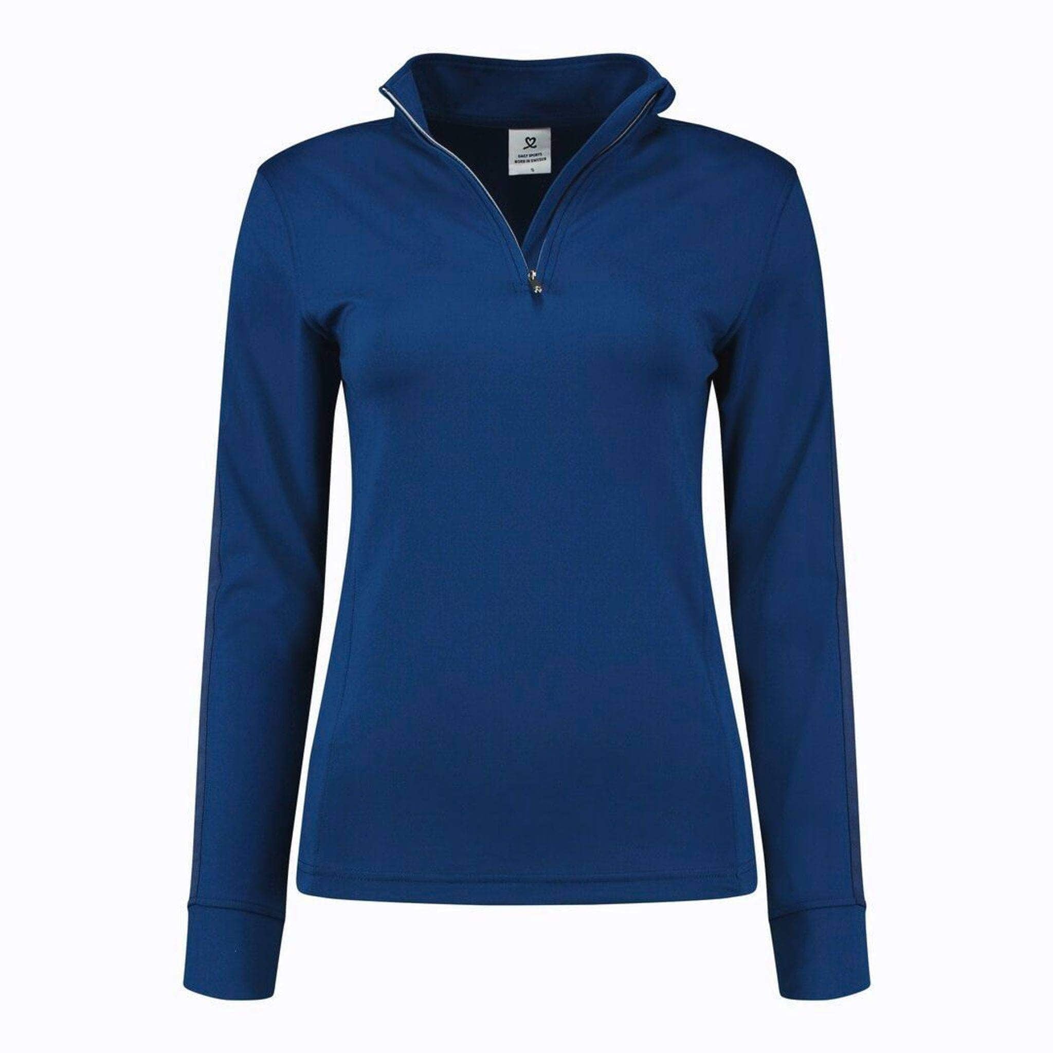 Polo Daily Sports à col demi-long et manches longues pour femme, bleu spectre