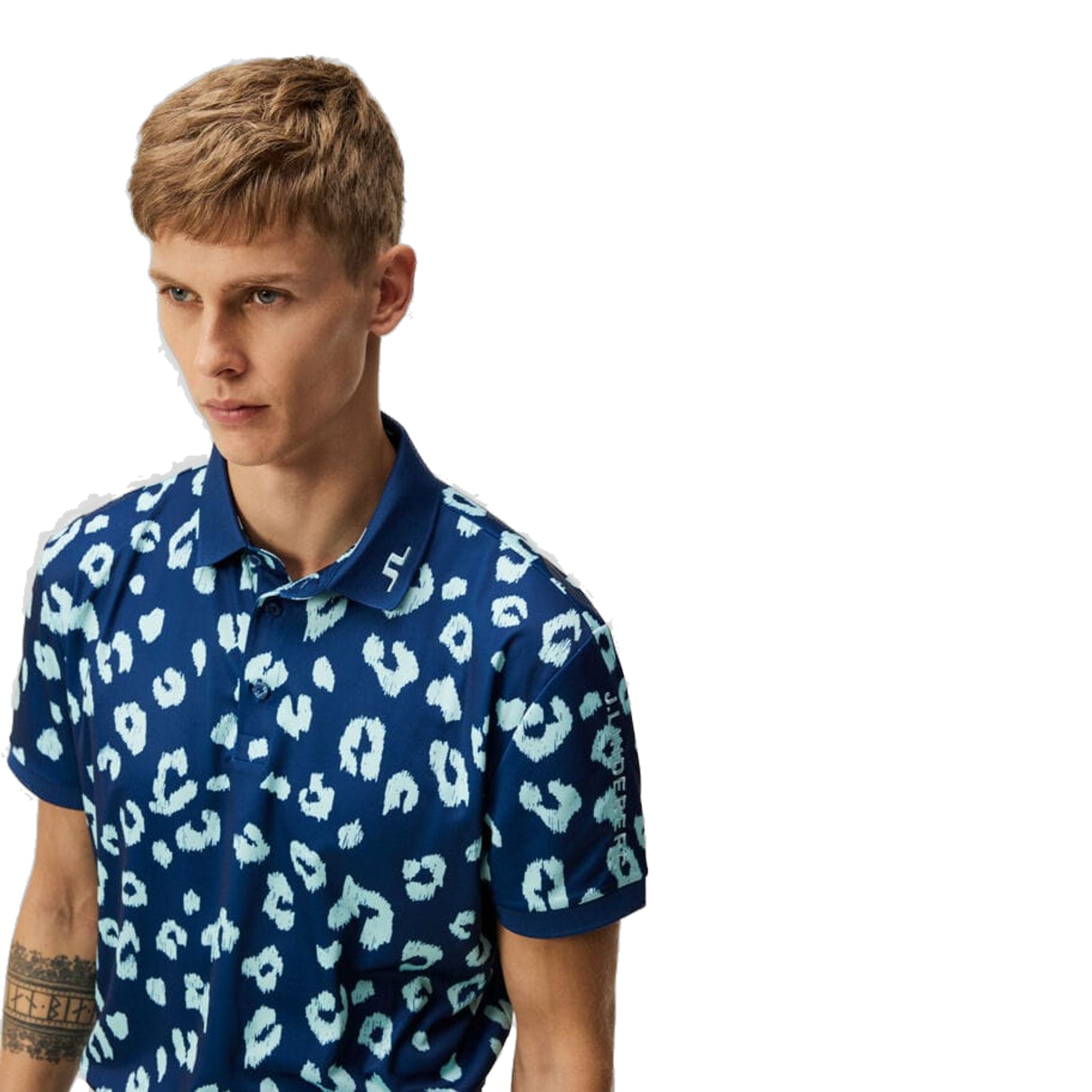 J. Lindeberg Tour Tech Reg Fit Polo imprimé hommes