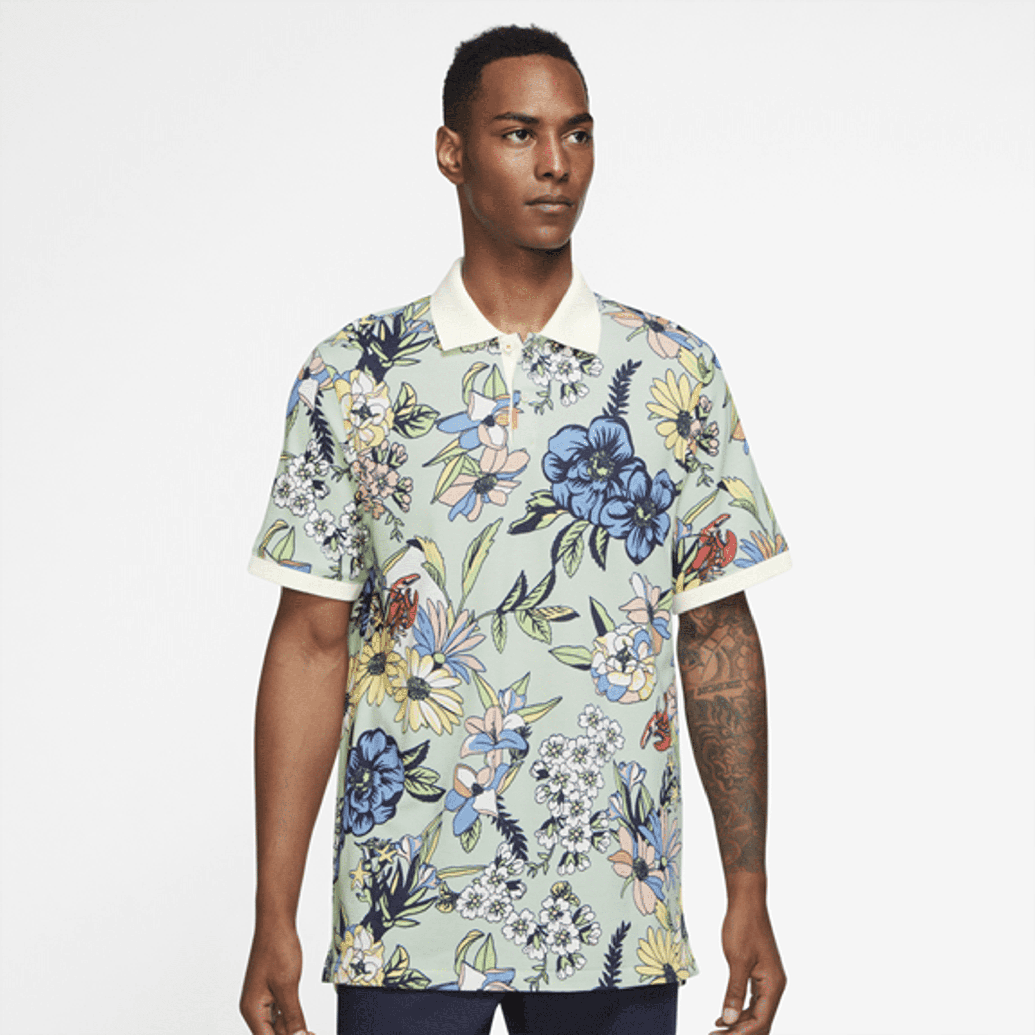 Polo de golf Nike à imprimé floral pour homme