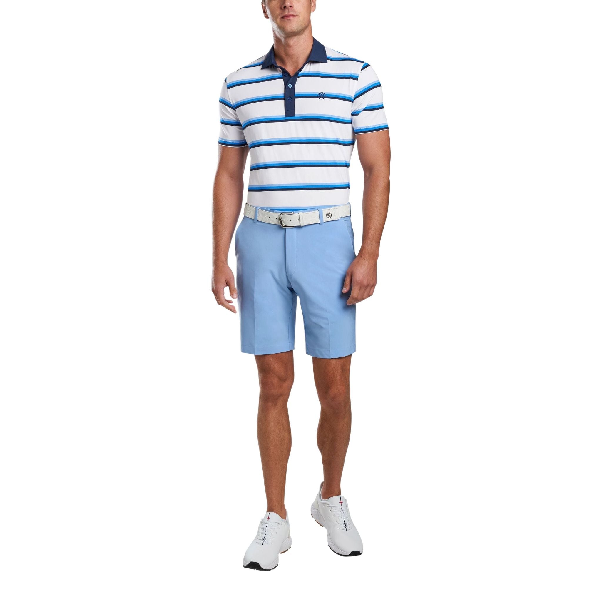 Polo de golf rayé en fil teint GFORE pour homme