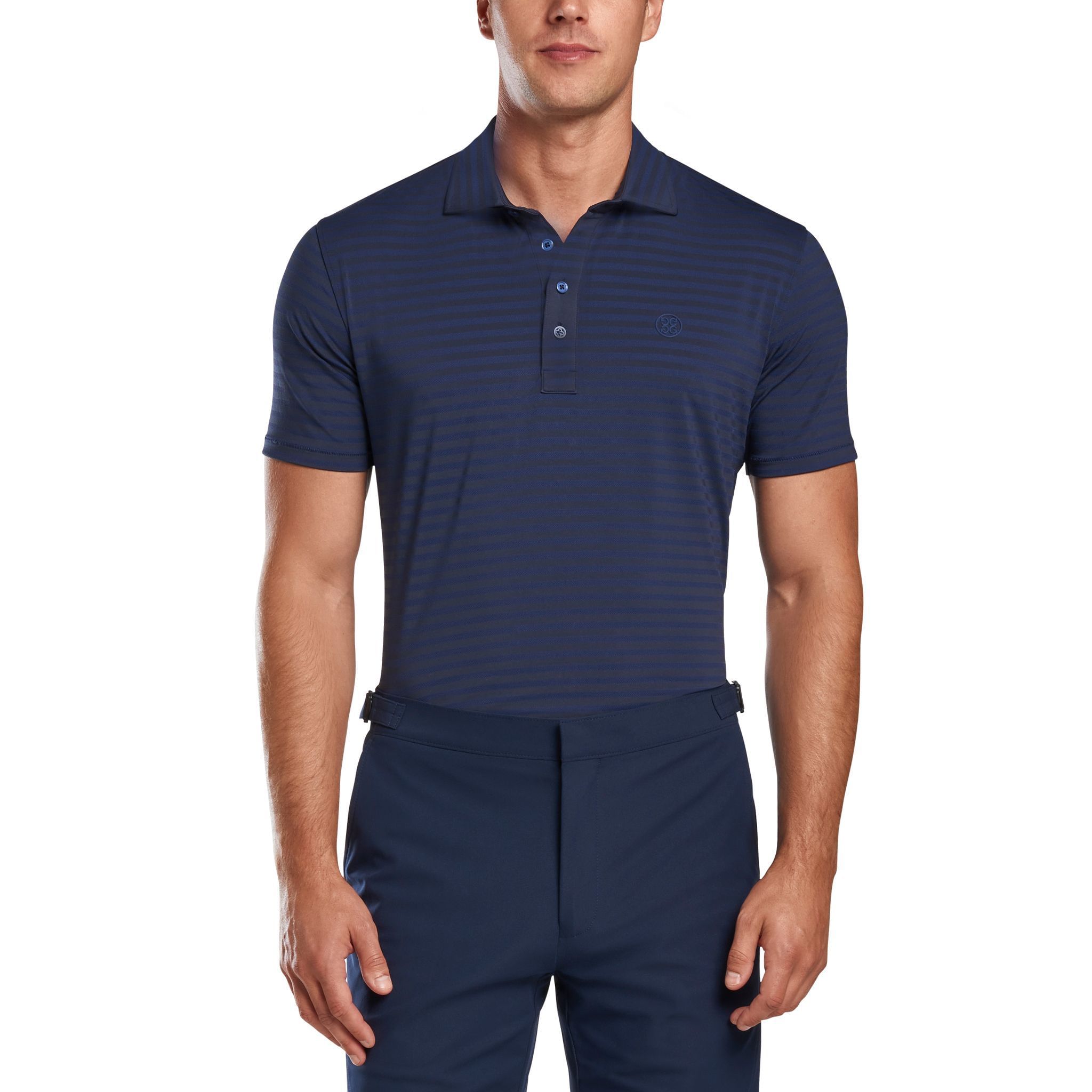 Polo de golf à rayures perforées GFORE pour homme