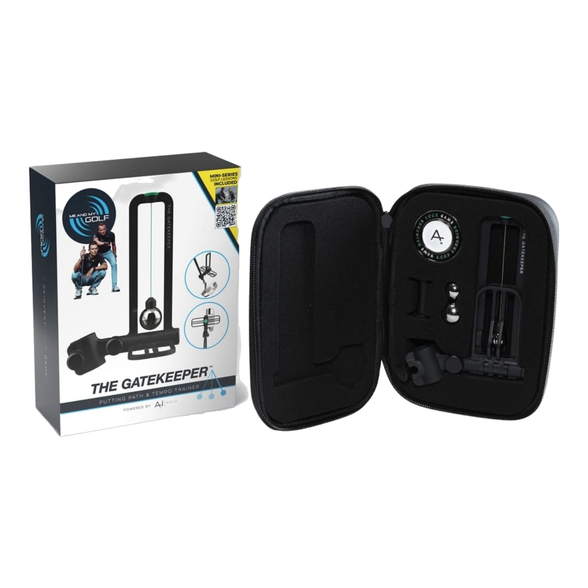 Moi et mon entraîneur de trajectoire et de tempo de putting, le gardien de golf