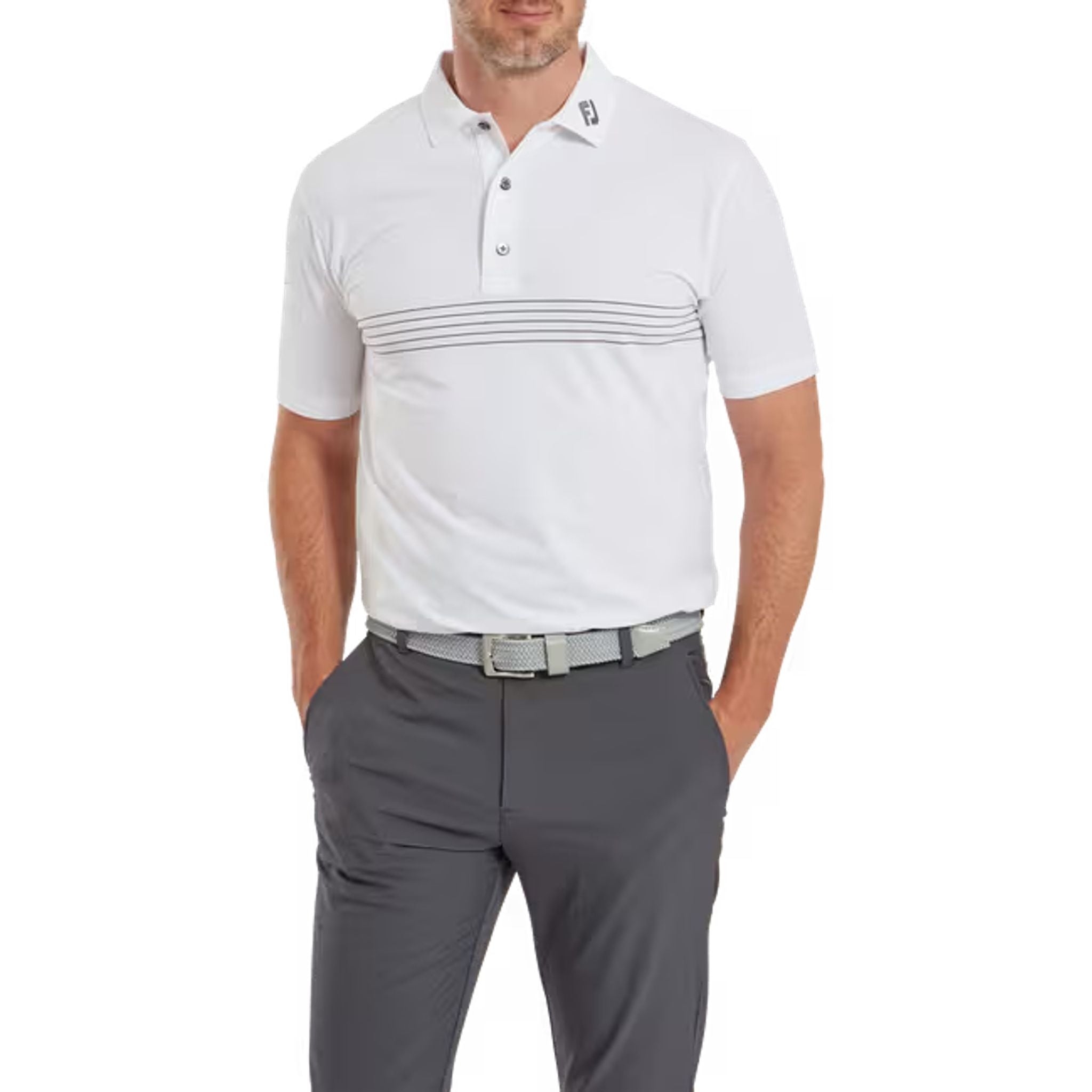 Polo Footjoy Engineered Lisle à fines rayures pour homme