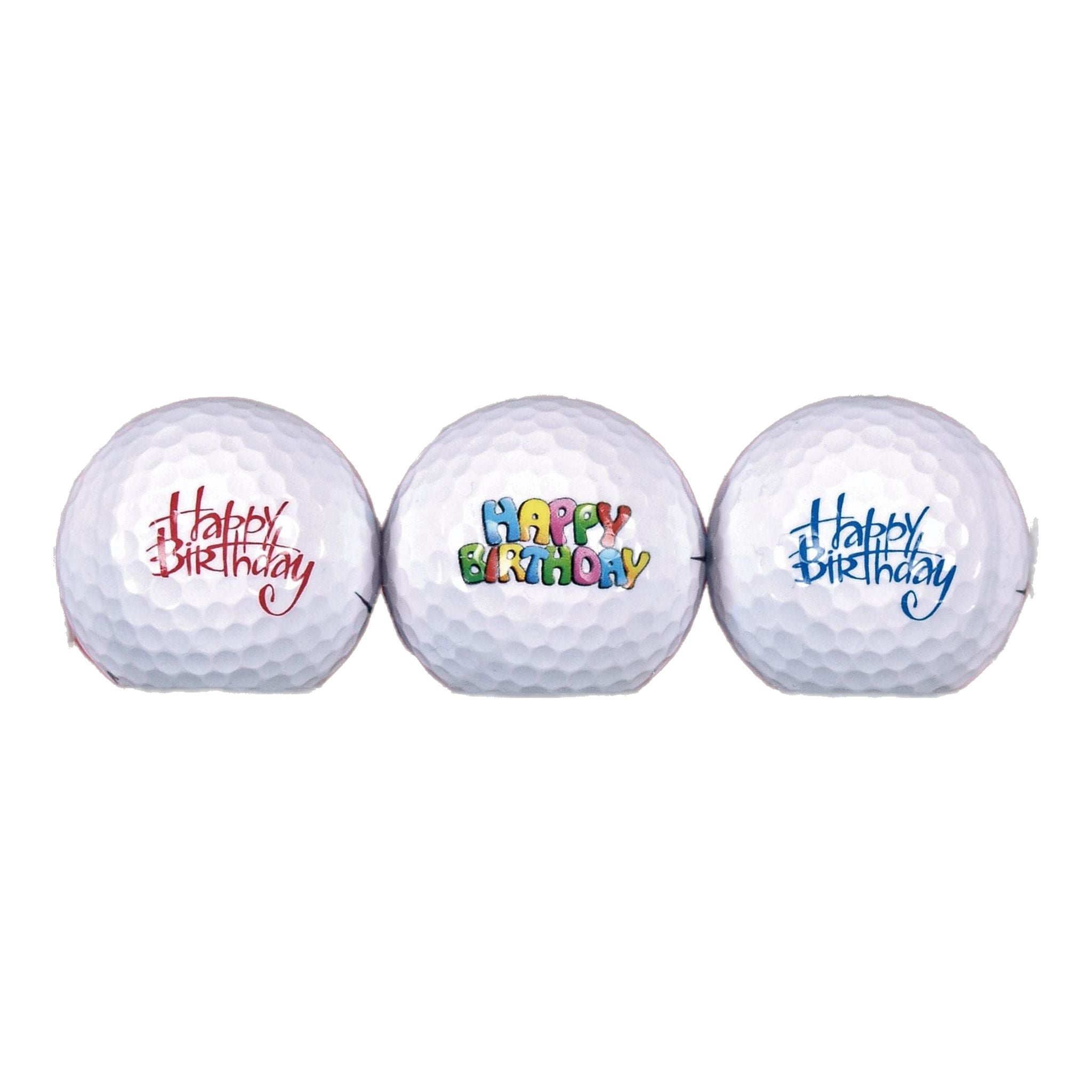 Cadeaux de golf Sportifs : Inscription « Joyeux anniversaire » (3 balles)