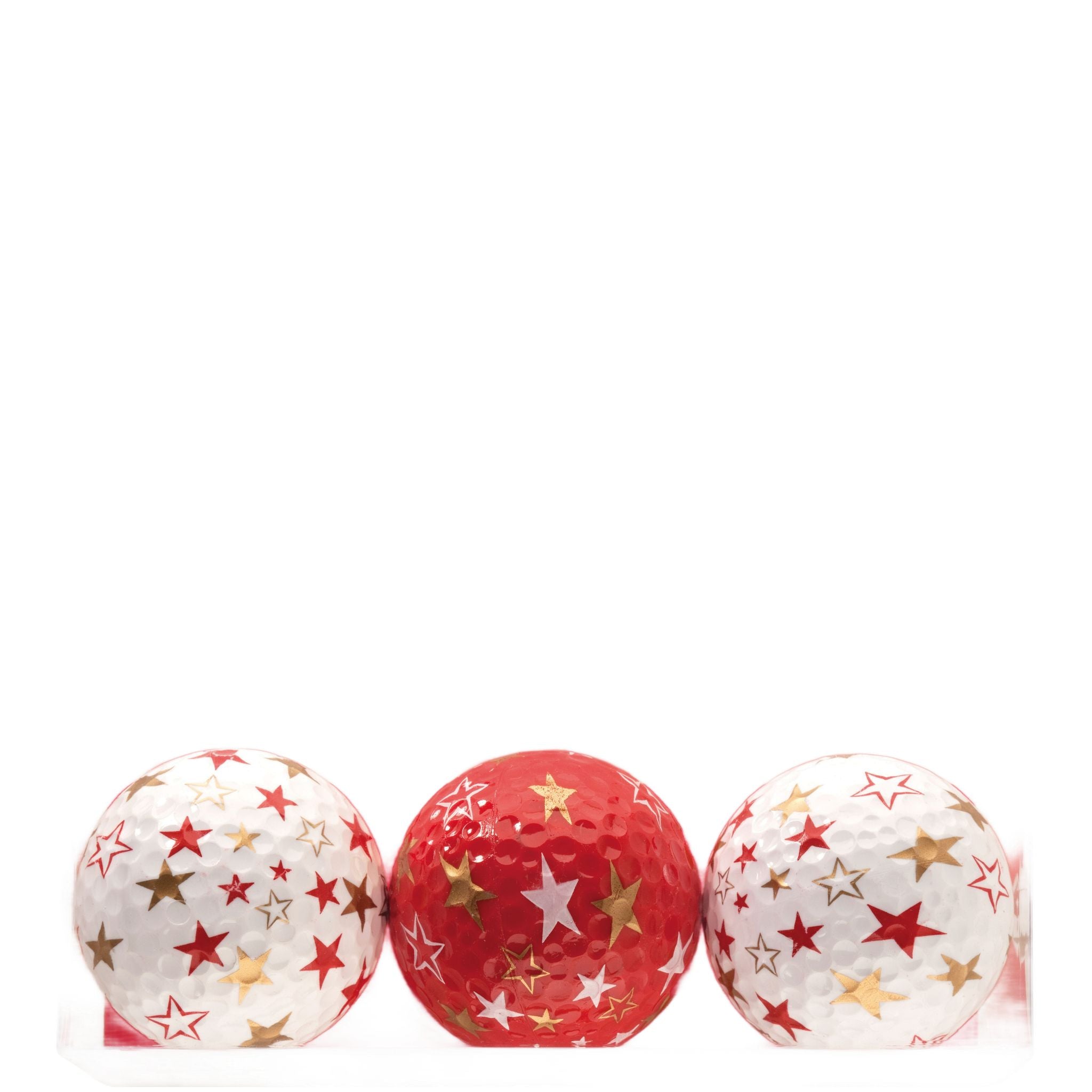 Sportiques Golf Gifts Stars All Around Blanc & Rouge (3 Balles)