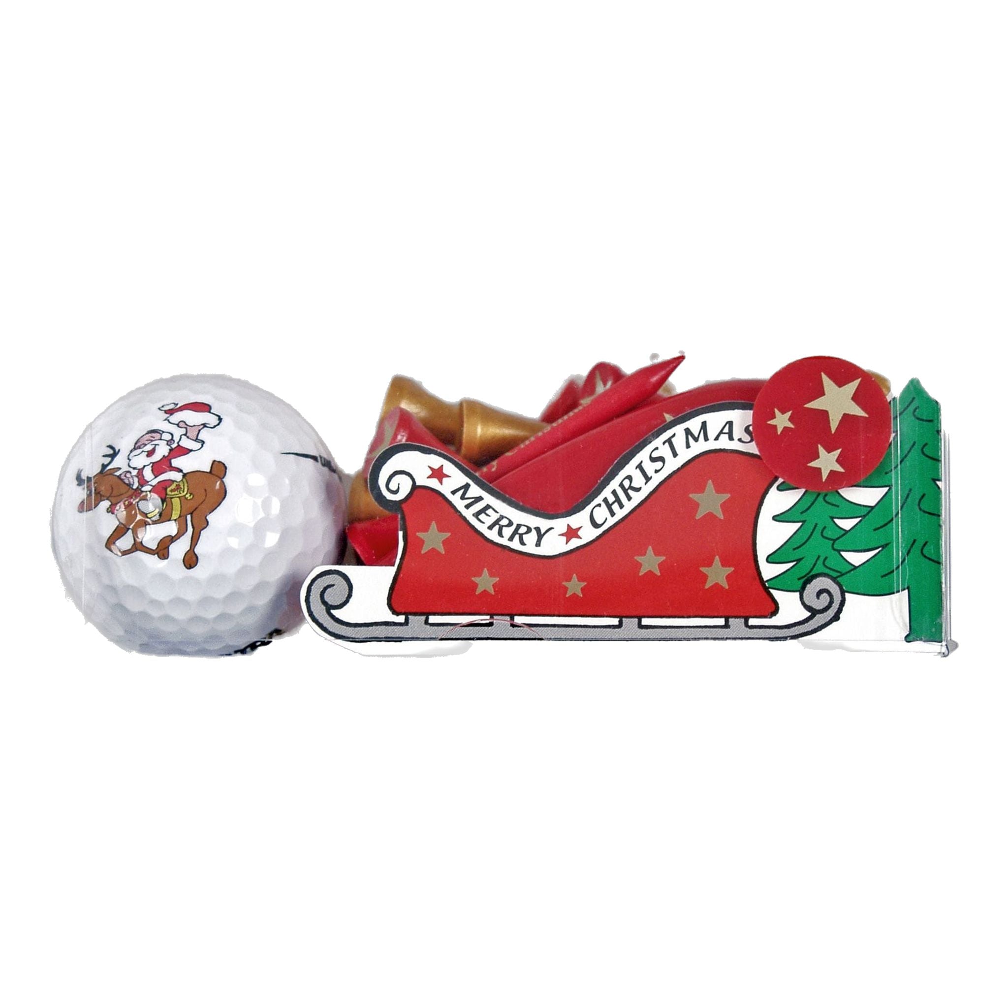 Cadeaux de golf sportifs : Père Noël à cheval (balles et tees)
