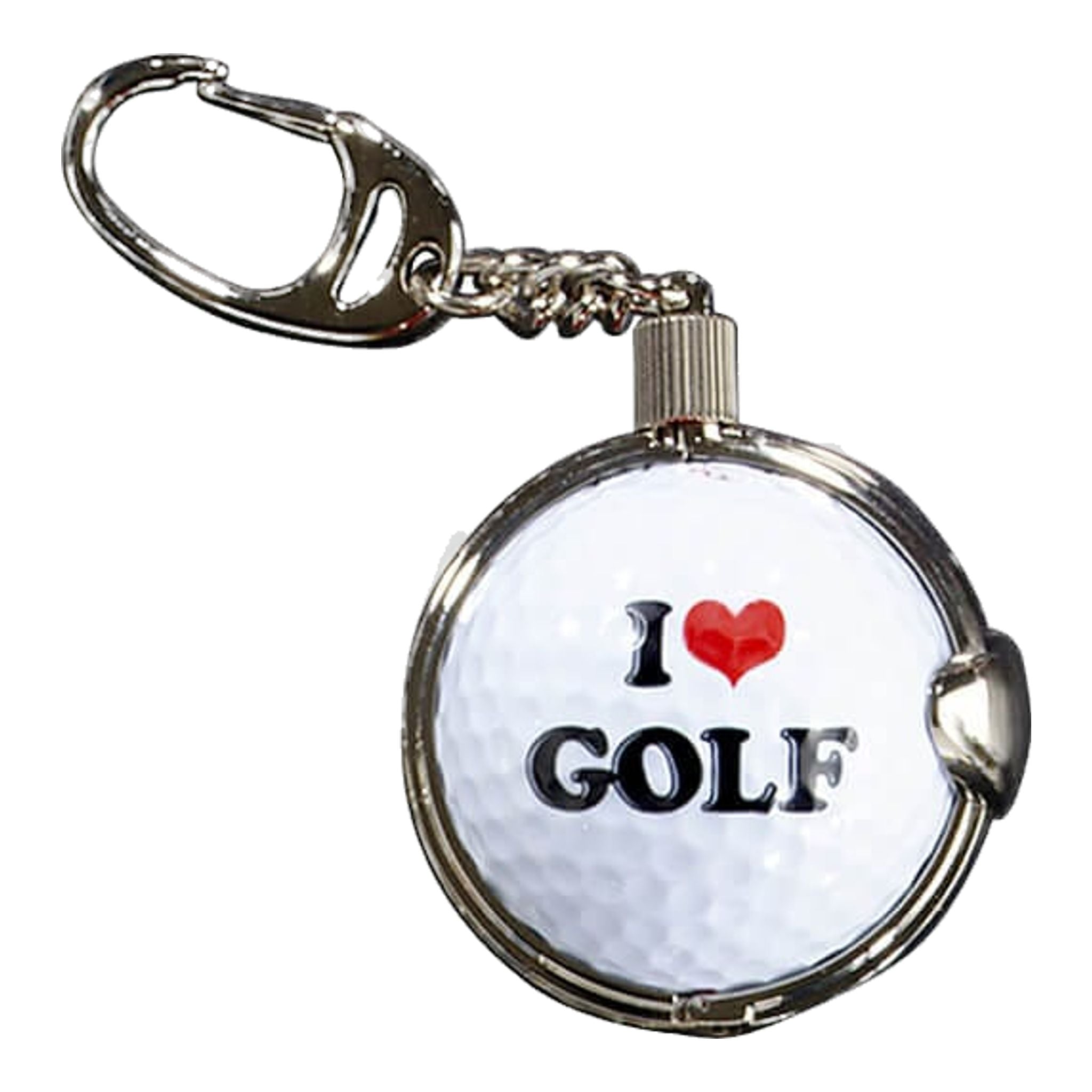 Porte-clés Sportiques Golf Gifts « J'aime le golf » blanc