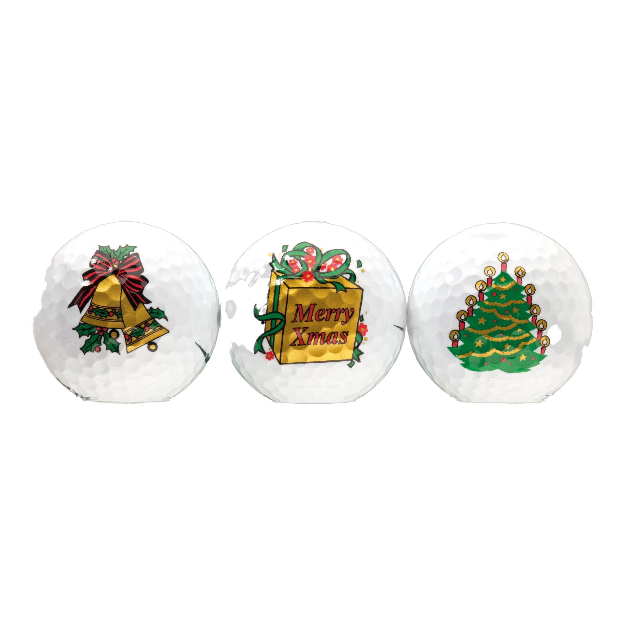 Cadeaux de golf Sportiques Cloche - Sapin de Noël Joyeux Noël (3 balles de golf)
