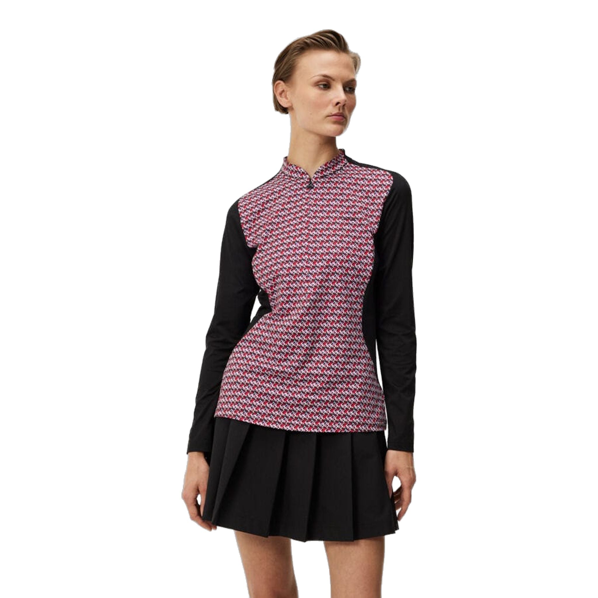 Pull mi-long à demi-zip Marilyn de J. Lindeberg pour femme, noir