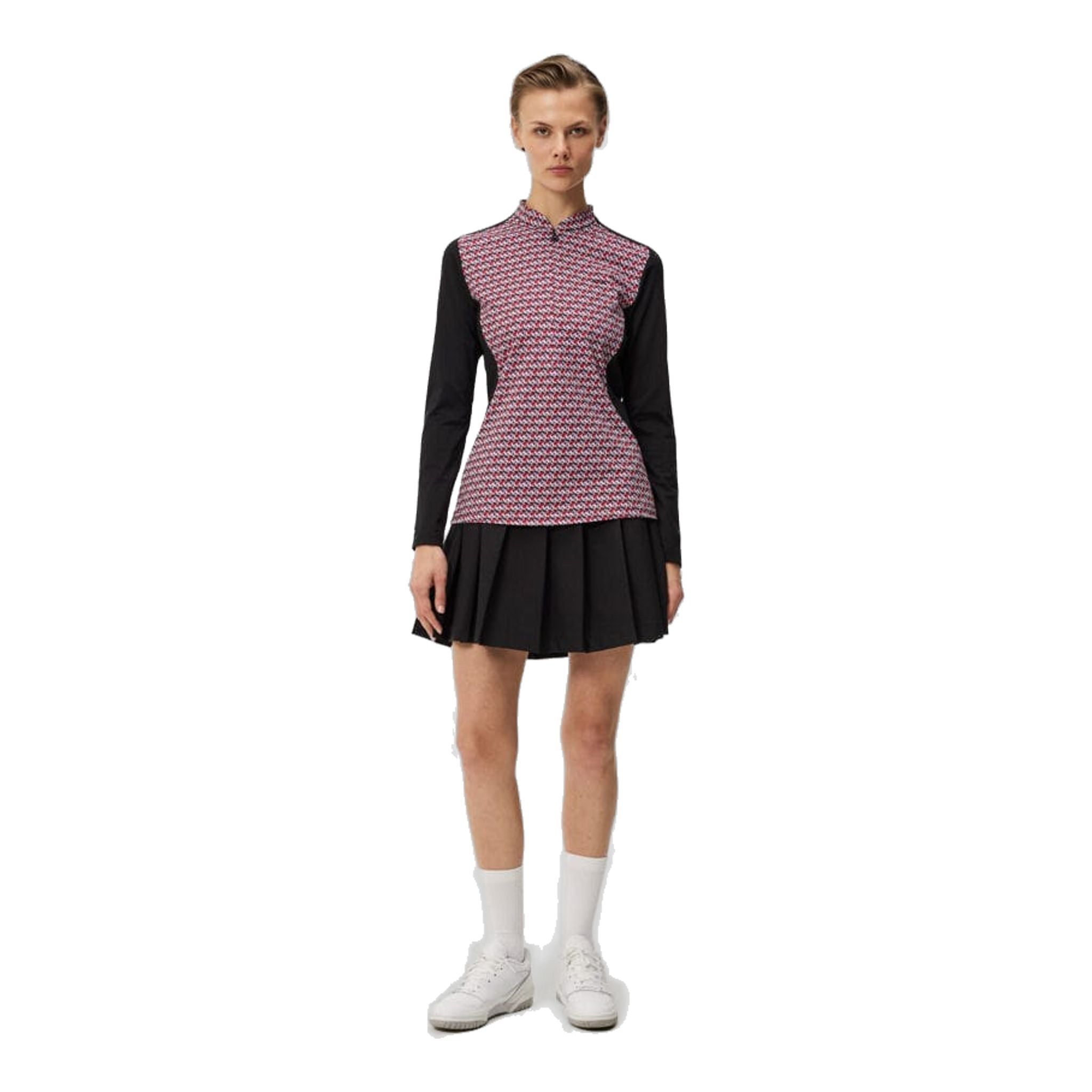 Pull mi-long à demi-zip Marilyn de J. Lindeberg pour femme, noir