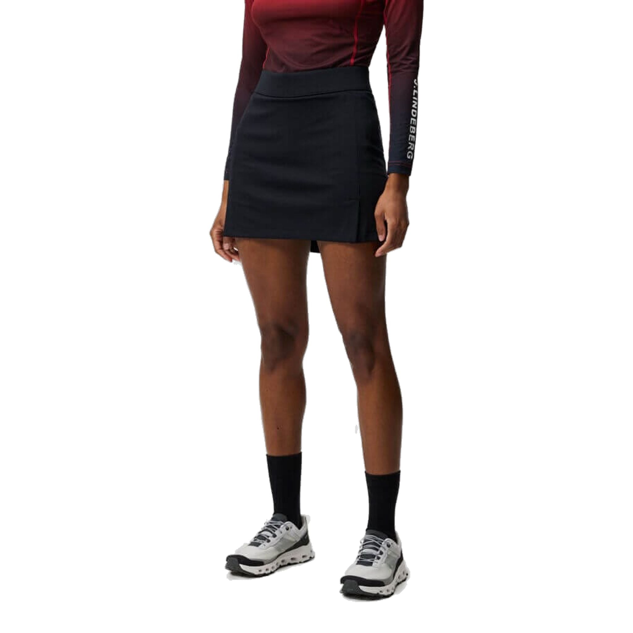 Jupe mi-longue Amelie de J. Lindeberg pour femme, noire