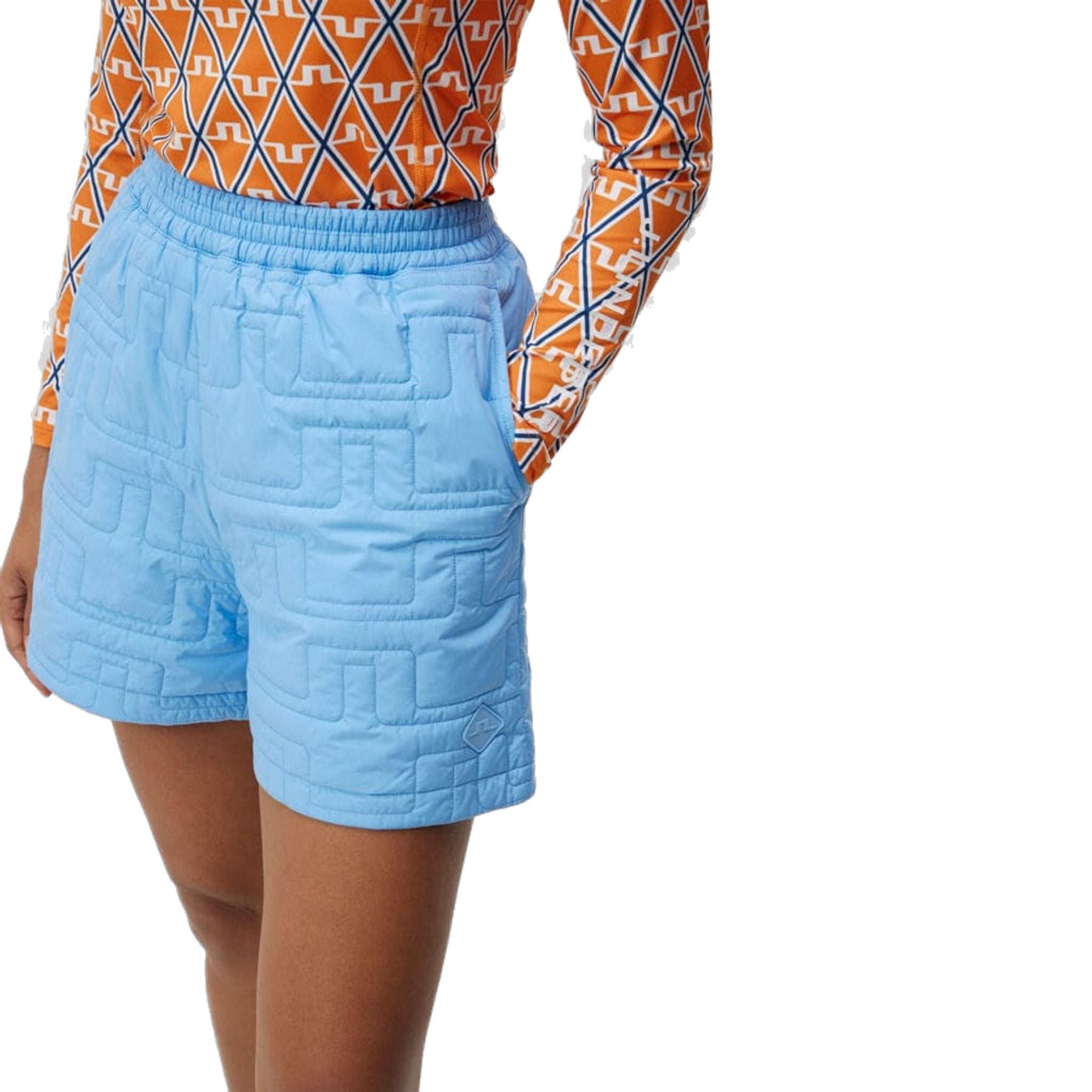 Short rembourré J. Lindeberg Blossom pour femme et petit garçon, bleu pour femme