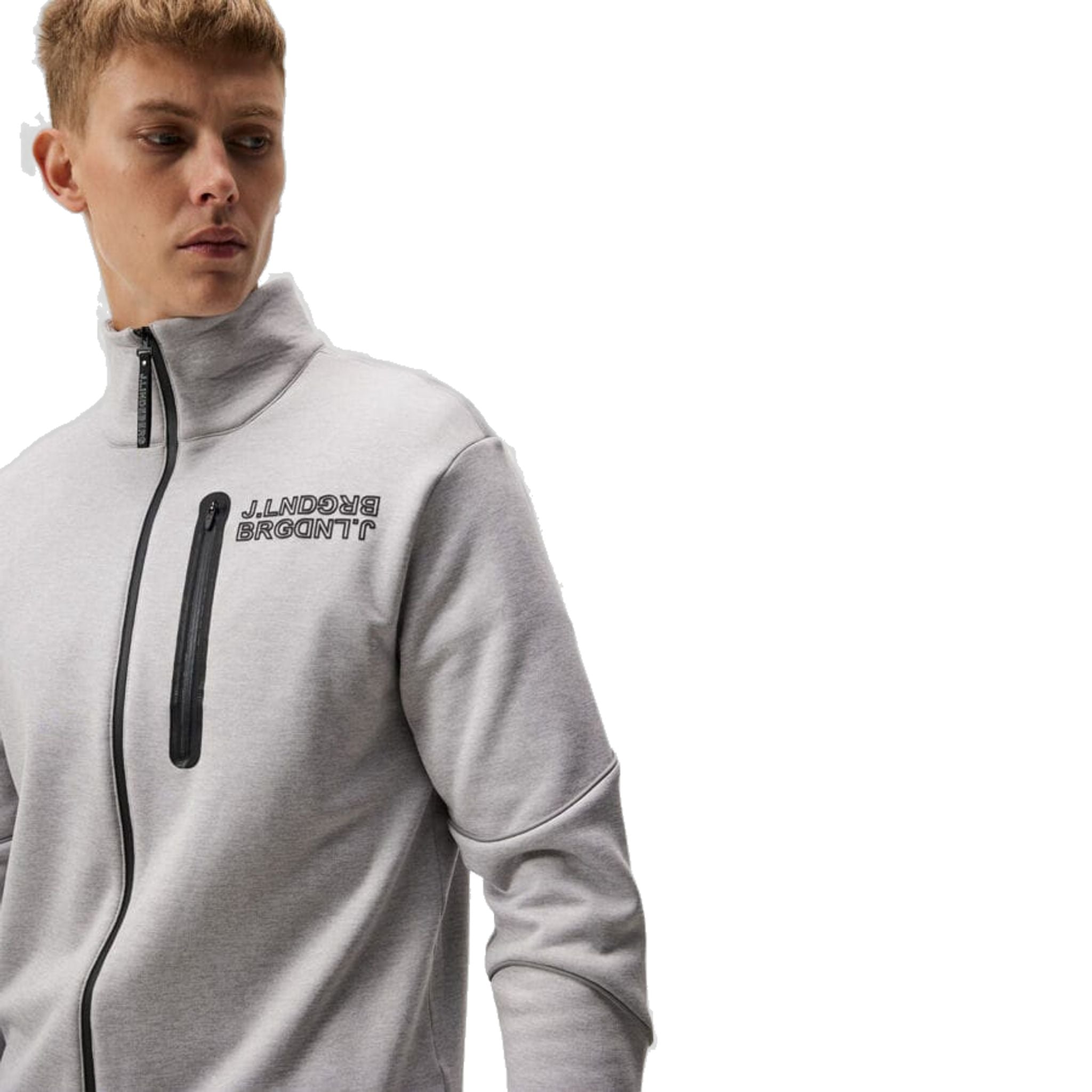 Couche intermédiaire J. Lindeberg Brush Full Zip pour hommes