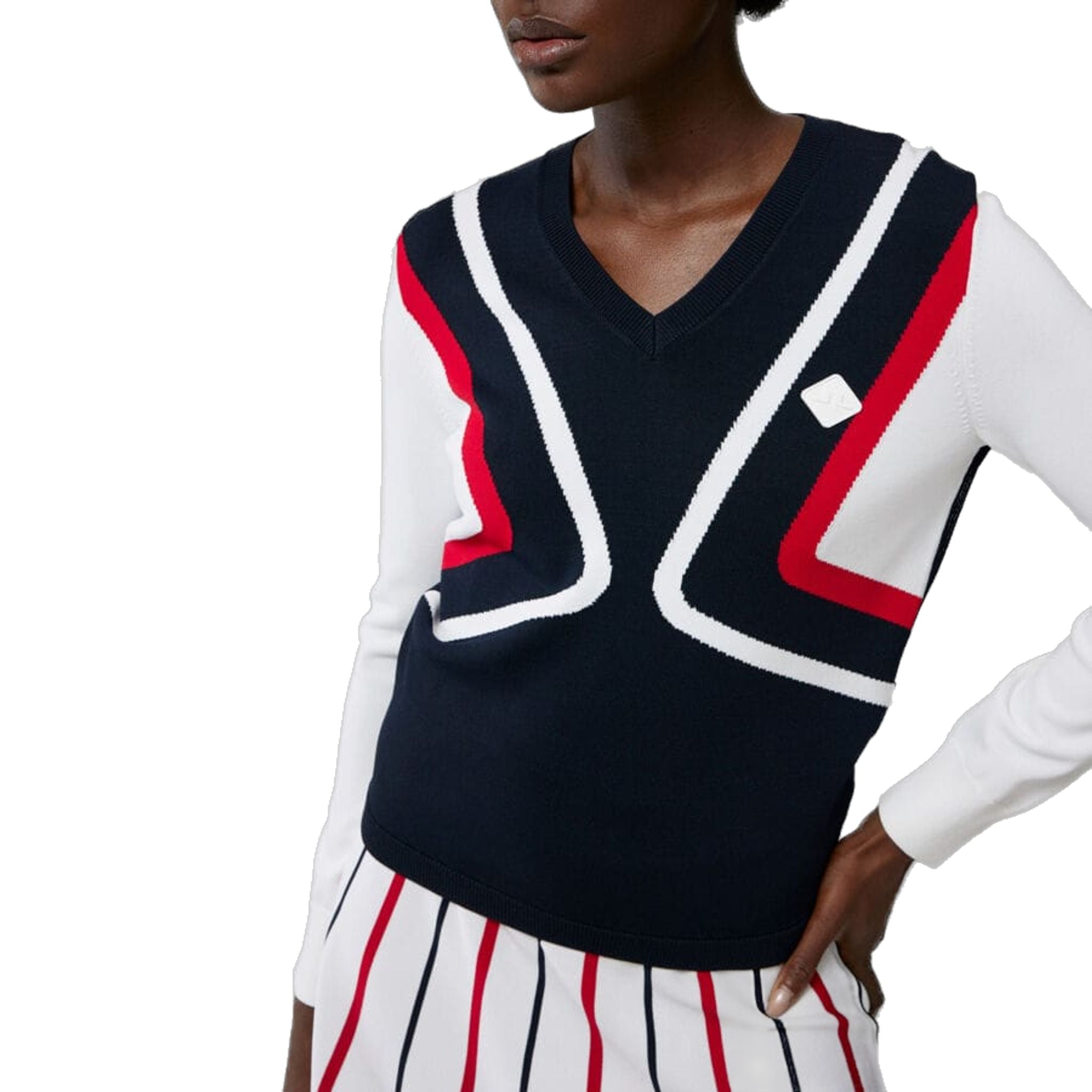 Pull de golf en maille J. Lindeberg Celine JL bleu marine pour femme