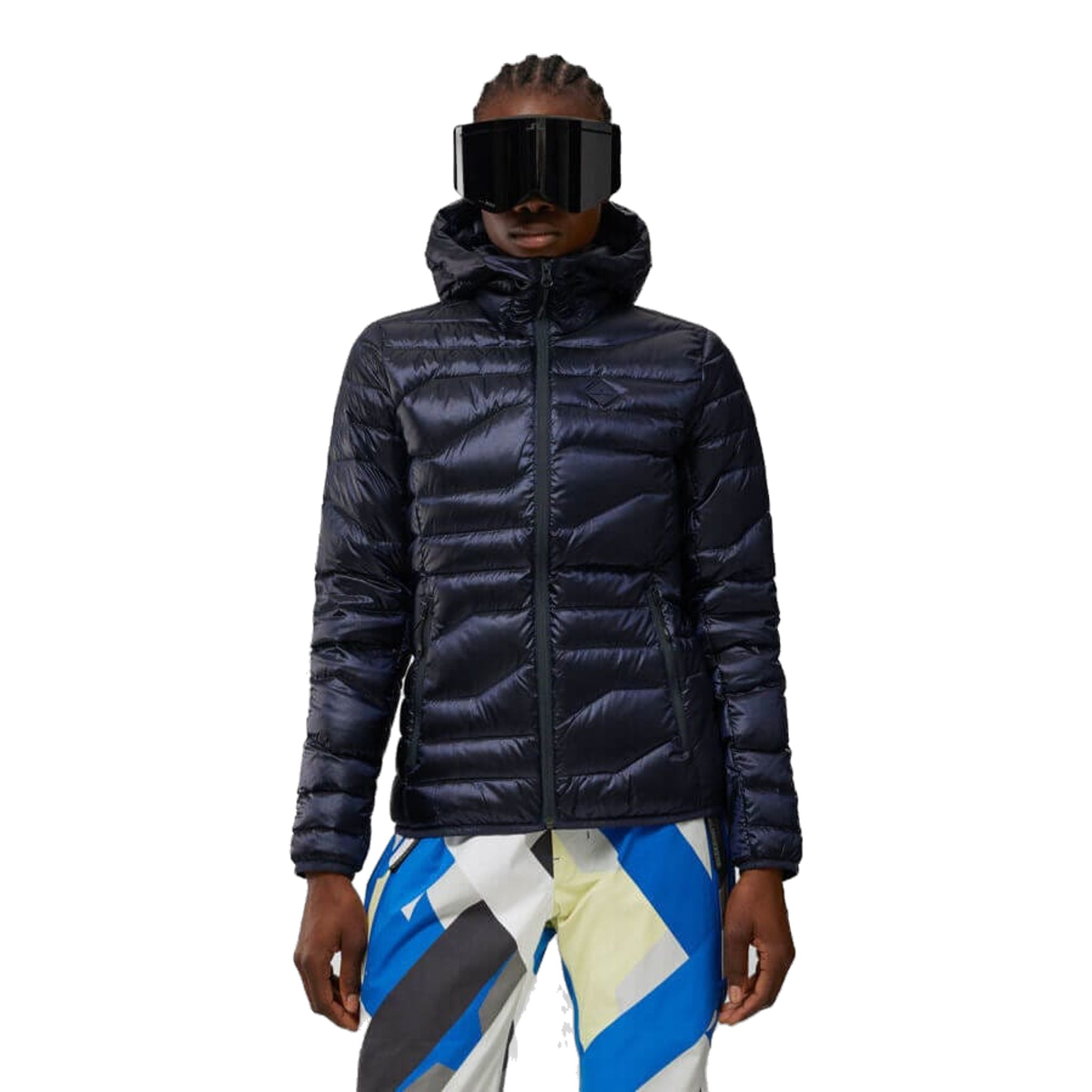 J. Lindeberg Cliff Golf Doudoune de golf légère à capuche JL Navy D Femme