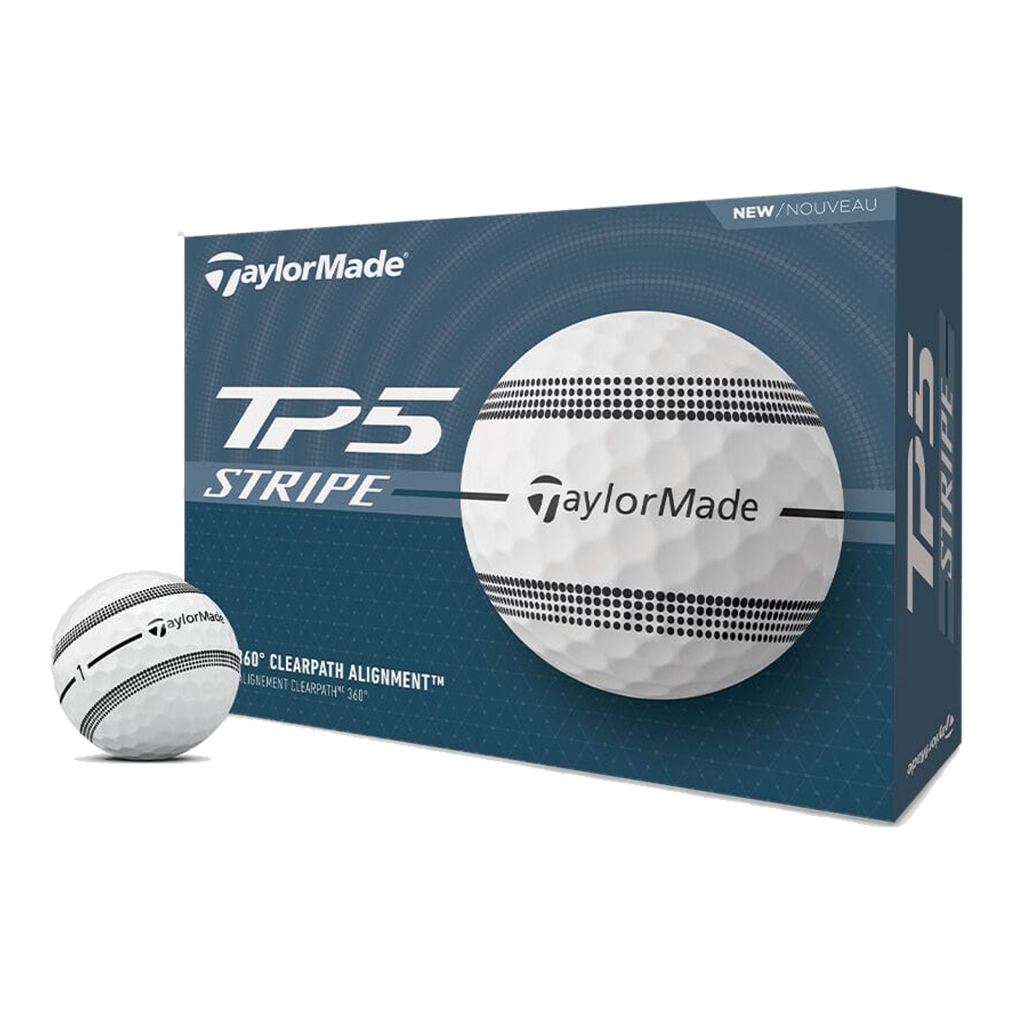 TaylorMade TP5 Stripe (24) (12 balles) Blanc