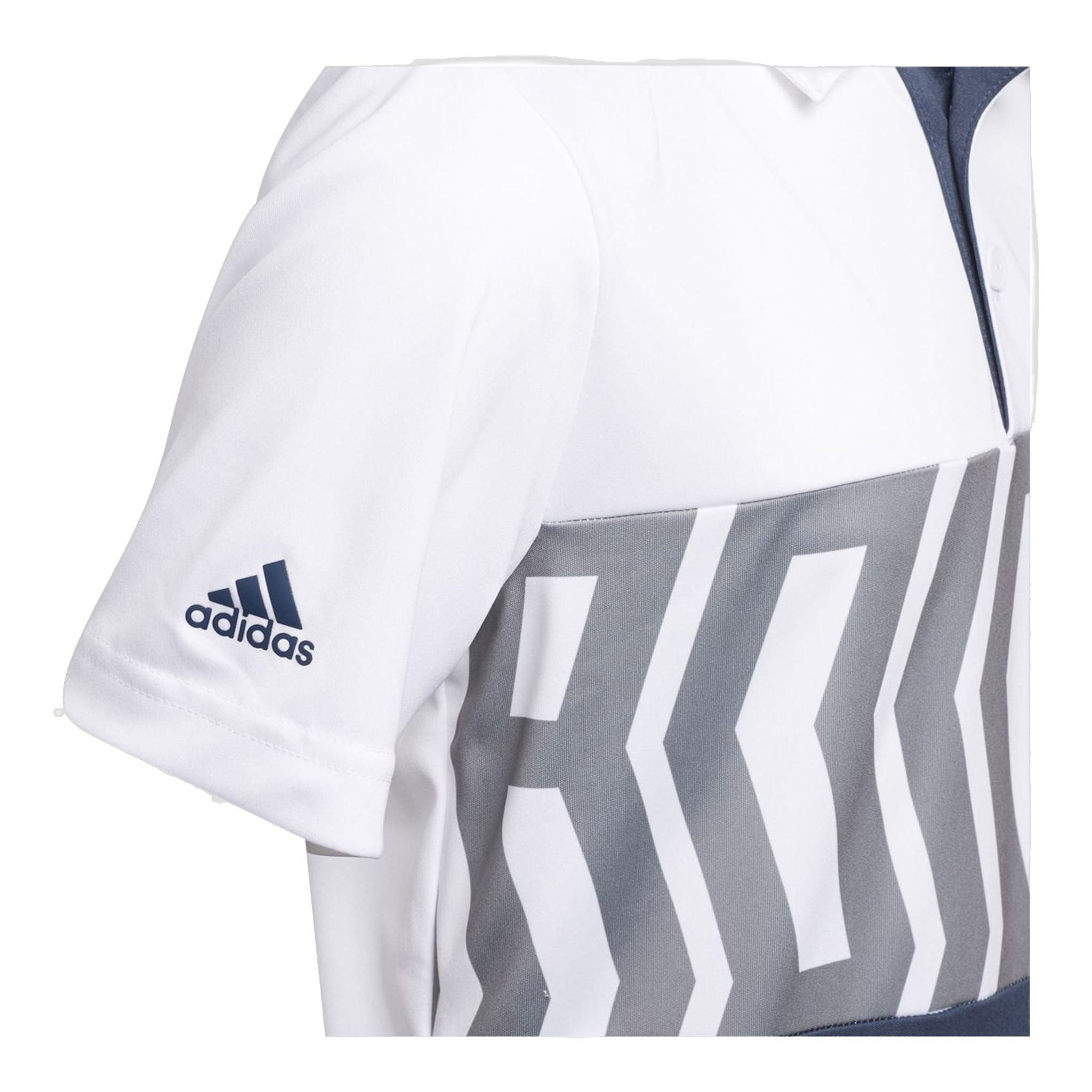Polo Adidas B Print Color Blocking SS blanc pour homme