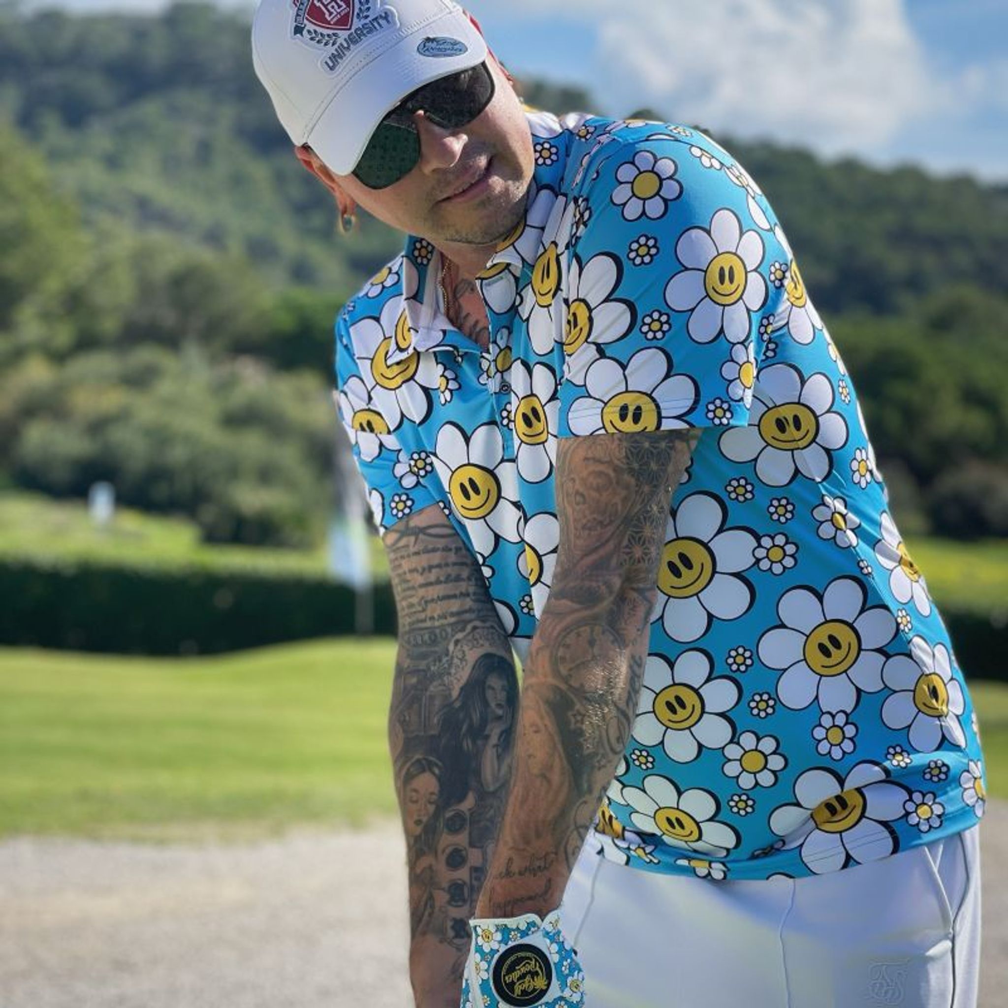 Polo homme Golf Rowdies Happy Flower