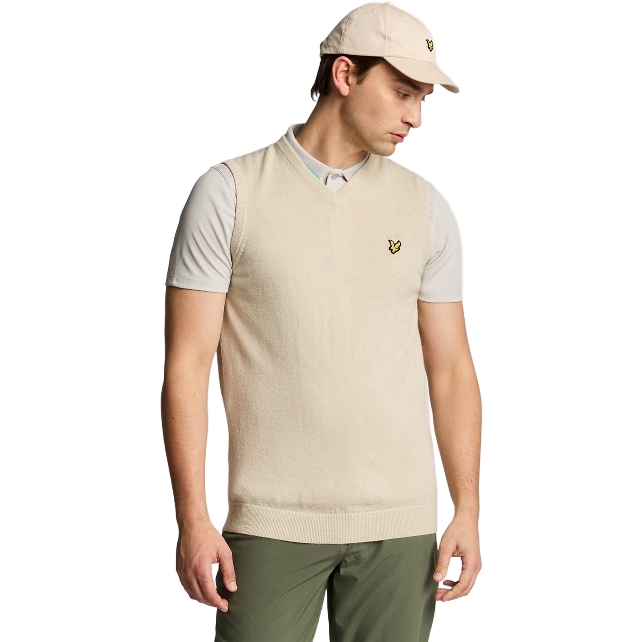 Gilet homme en maille mérinos mélangée Lyle & Scott à col en V