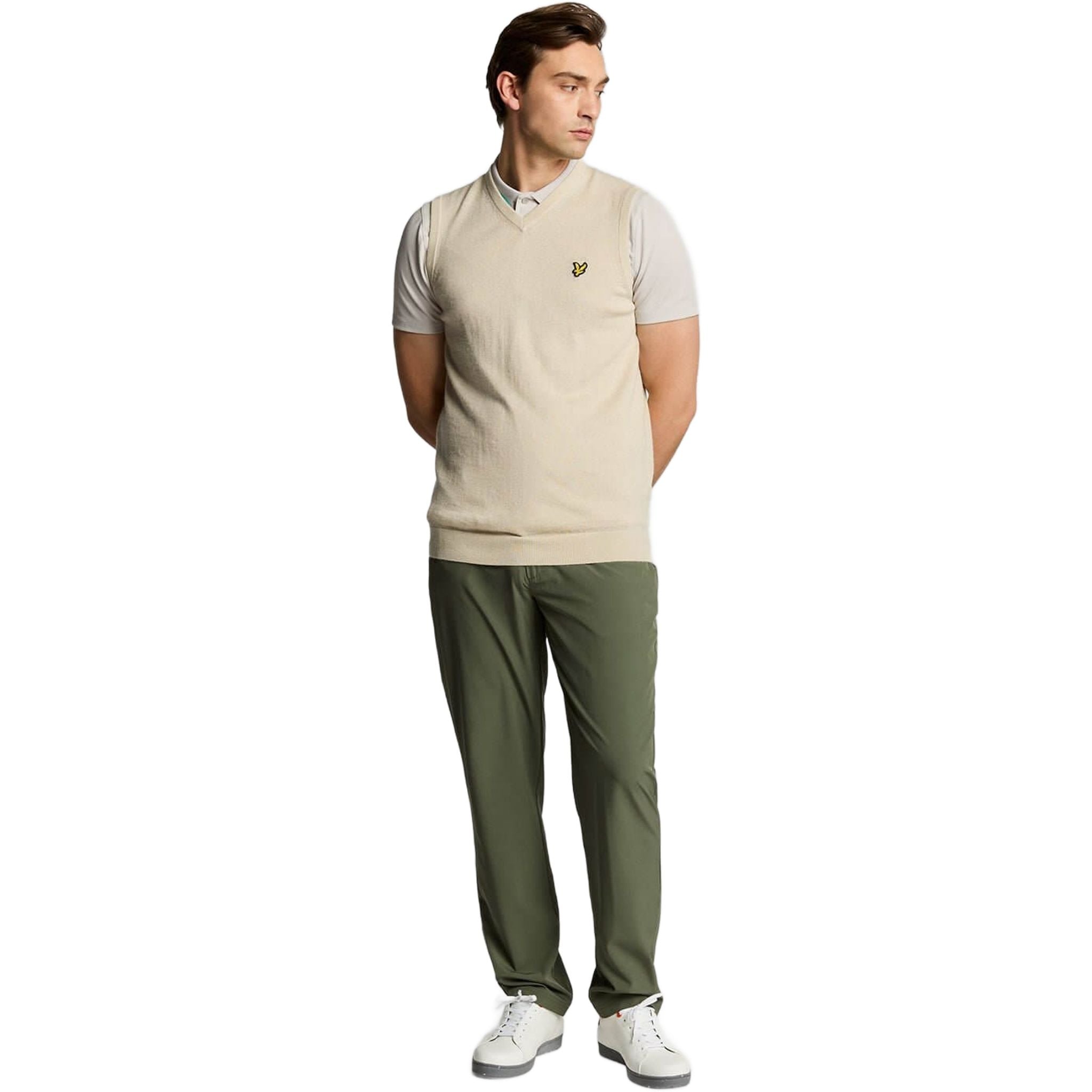 Lyle & Scott Merino Blend Knitted V-Neck Vest Herren