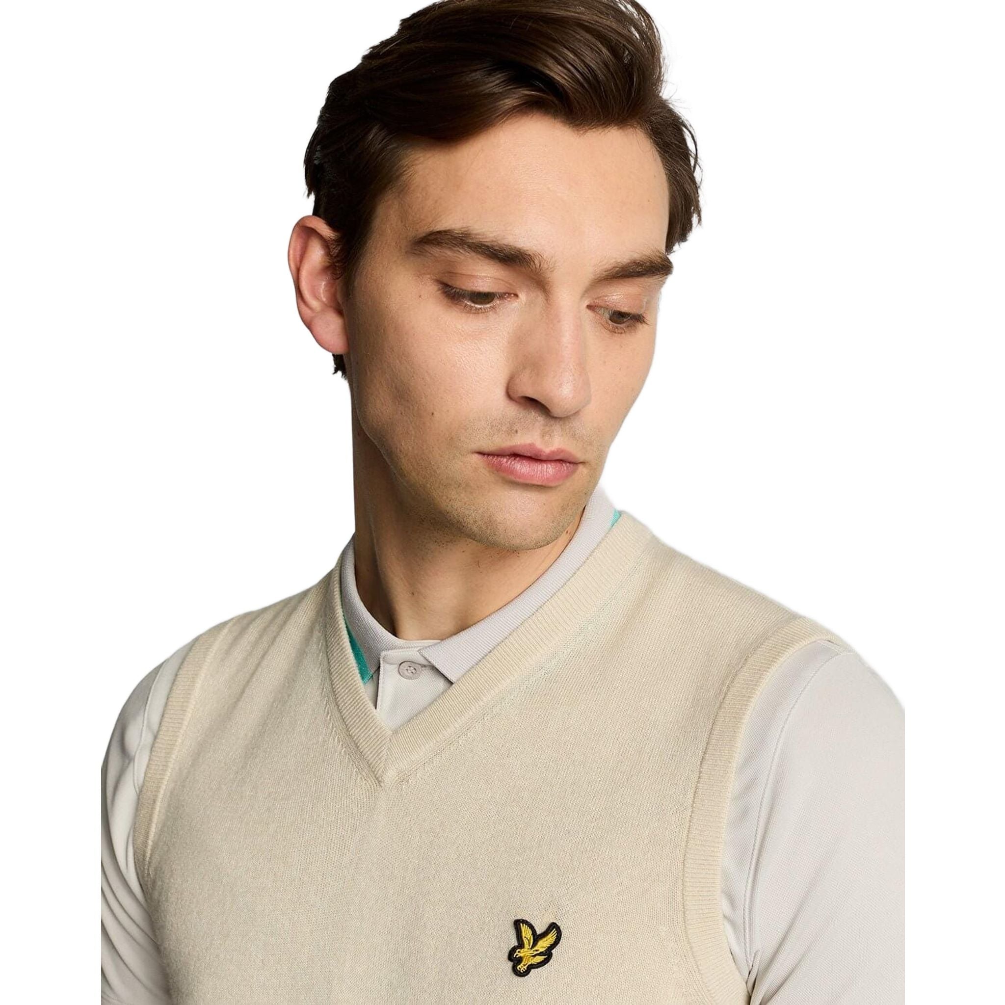 Gilet homme en maille mérinos mélangée Lyle & Scott à col en V