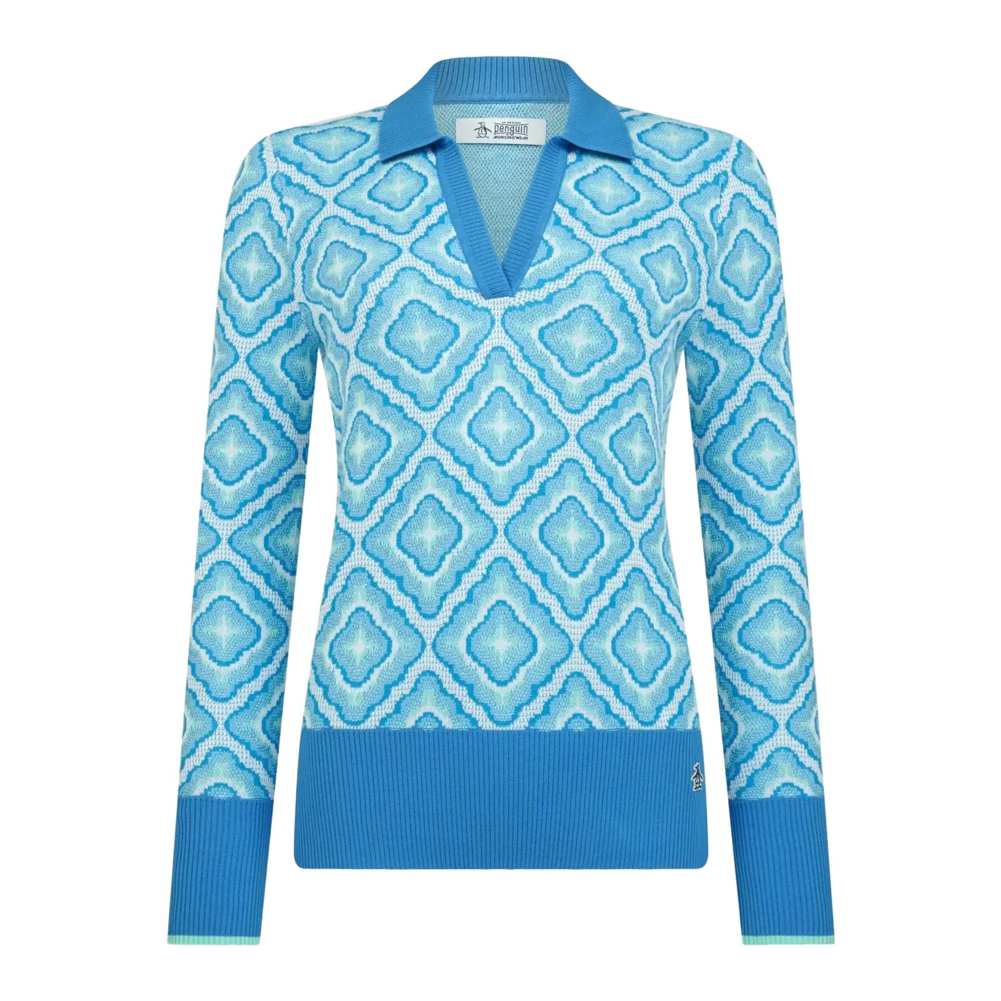 Pull jacquard à motif pingouin original pour femme