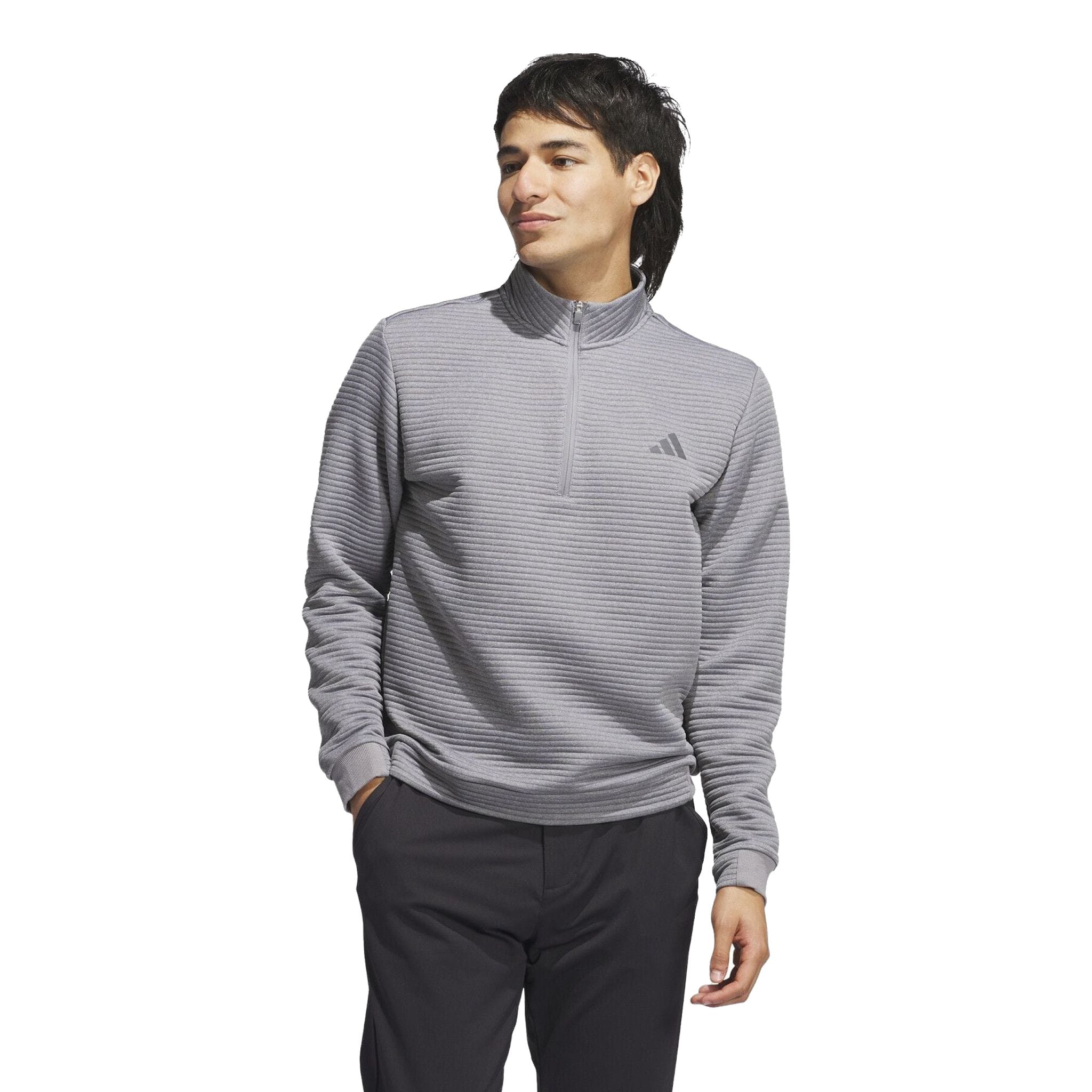 Pull Adidas Ultimate365 DWR texturé à fermeture éclair 1/4 pour homme