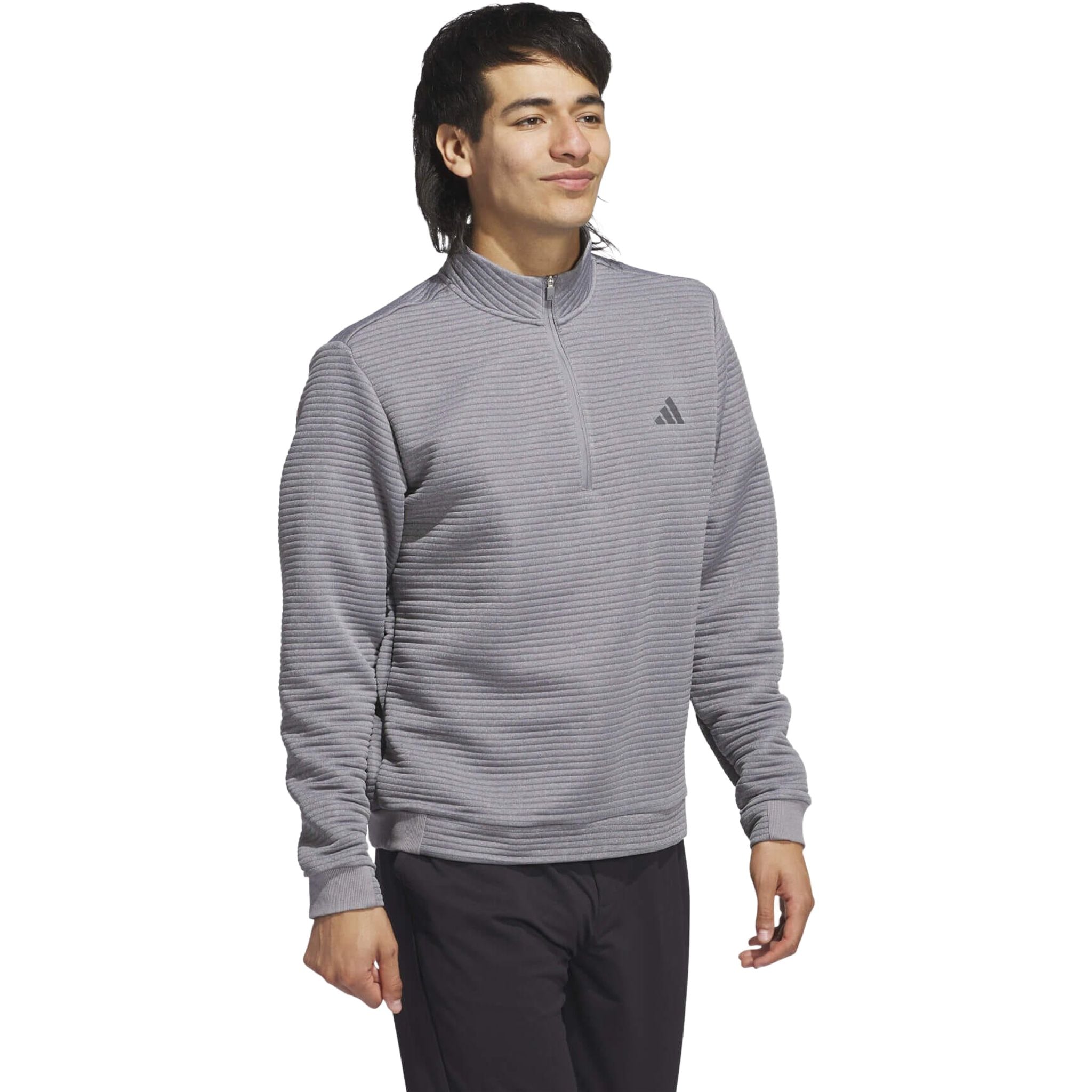 Pull Adidas Ultimate365 DWR texturé à fermeture éclair 1/4 pour homme