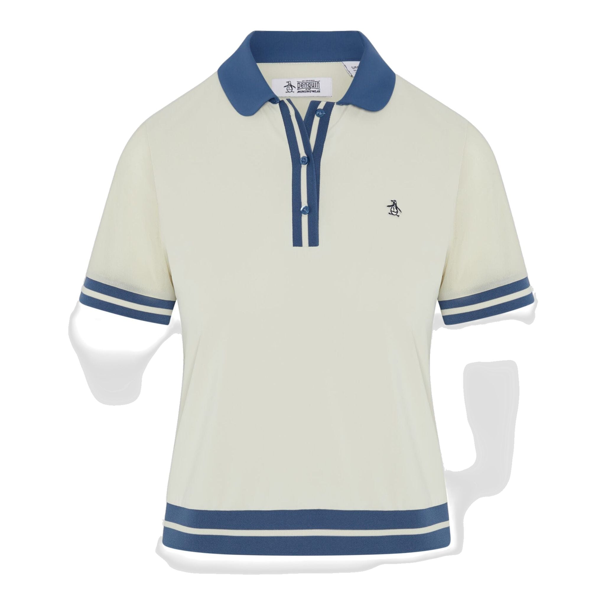 Polo Original Penguin à taille basse et blocs de couleurs pour femme