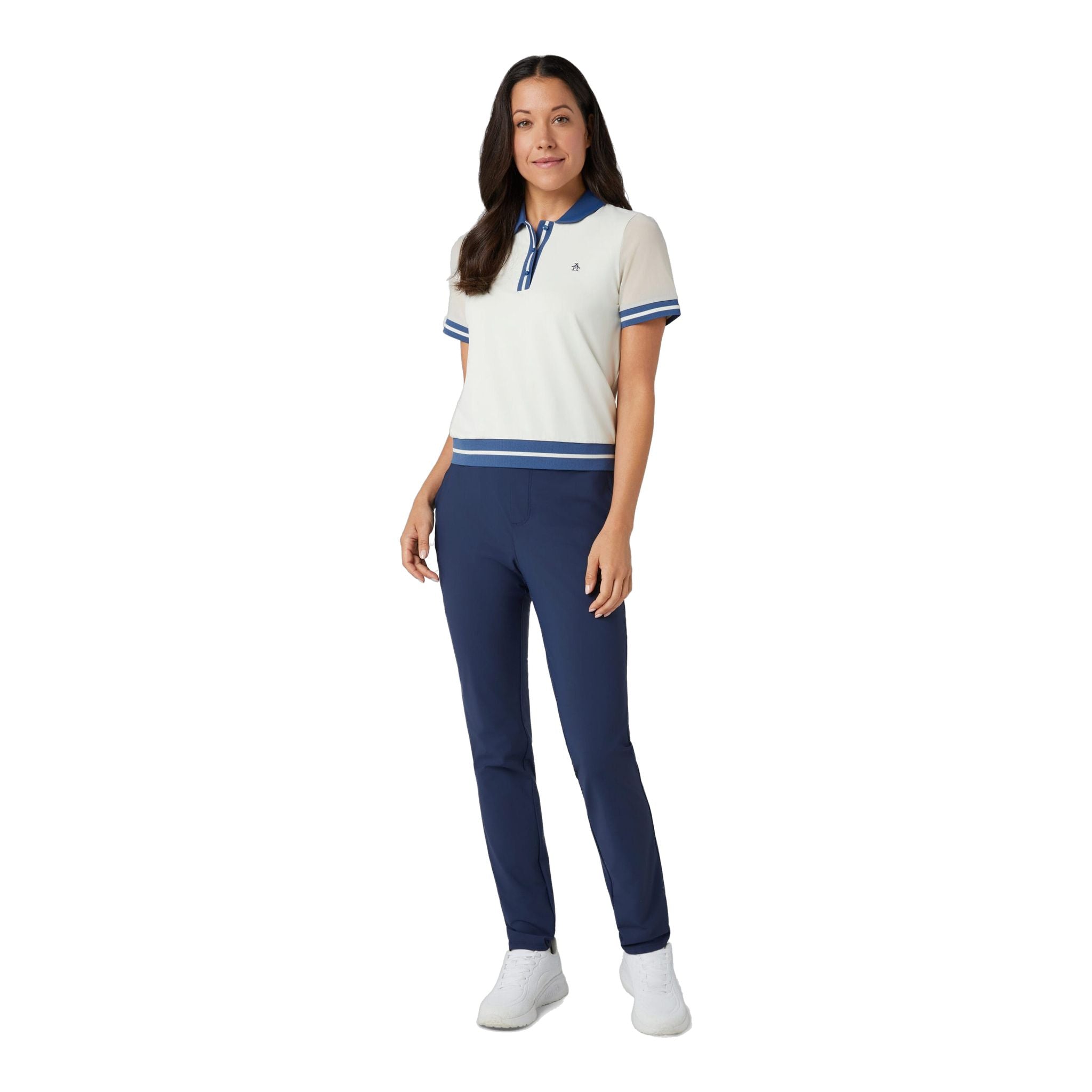 Original Penguin Waist Length Colourblock Polo Damen