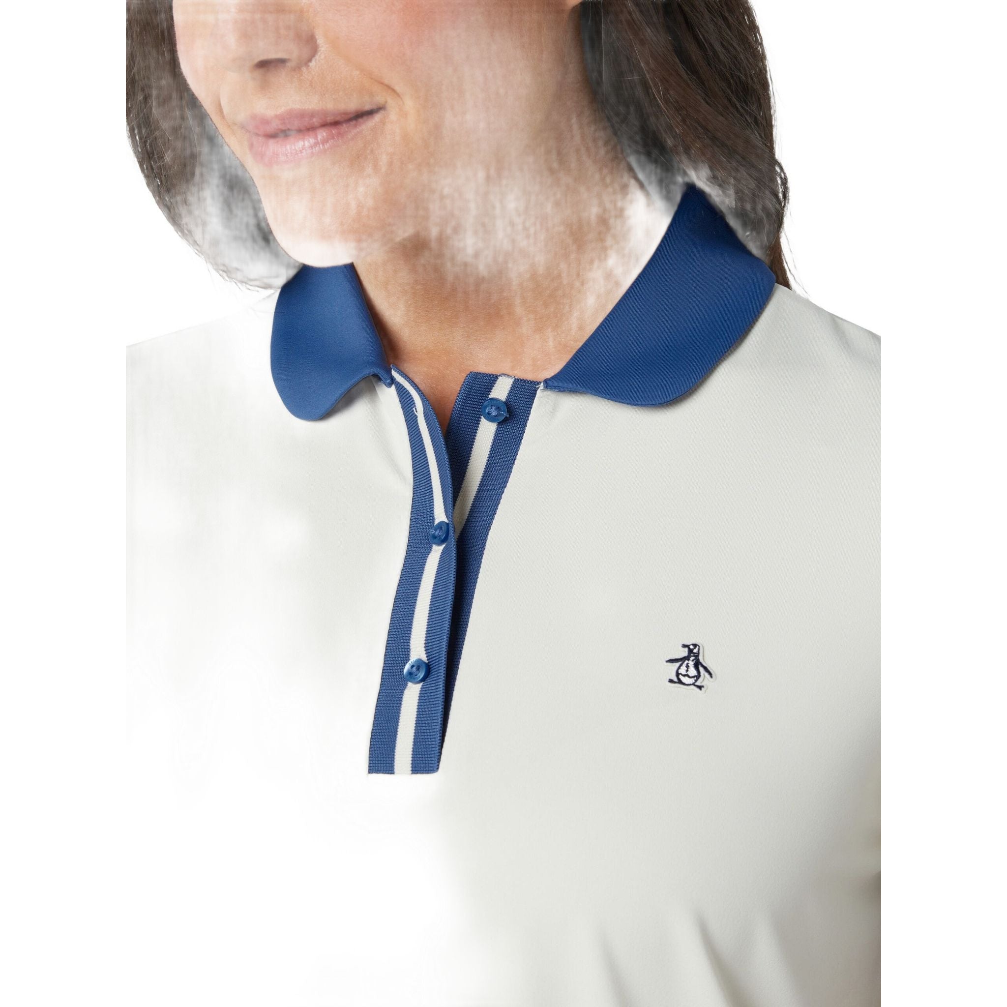 Polo Original Penguin à taille basse et blocs de couleurs pour femme