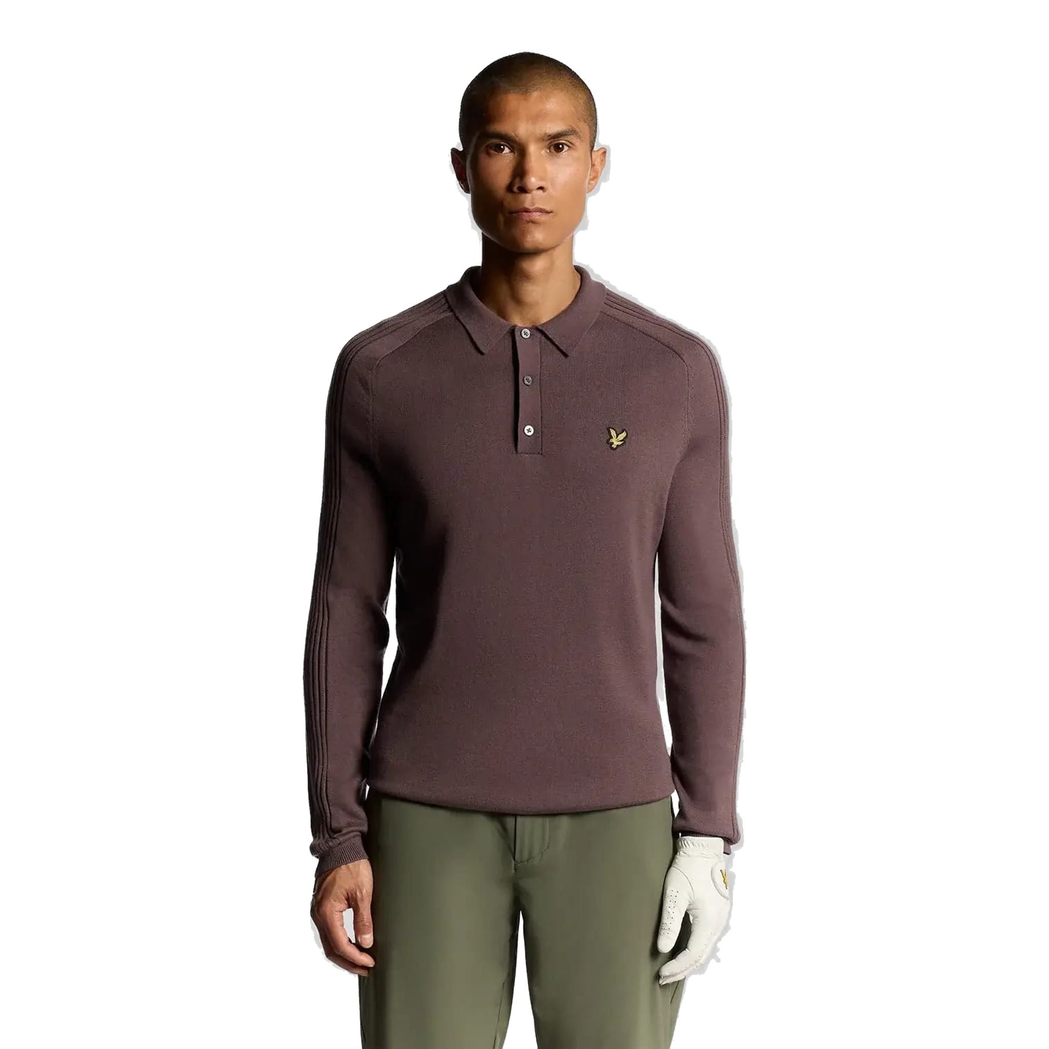 Polo de golf à manches longues en maille pour homme Lyle & Scott
