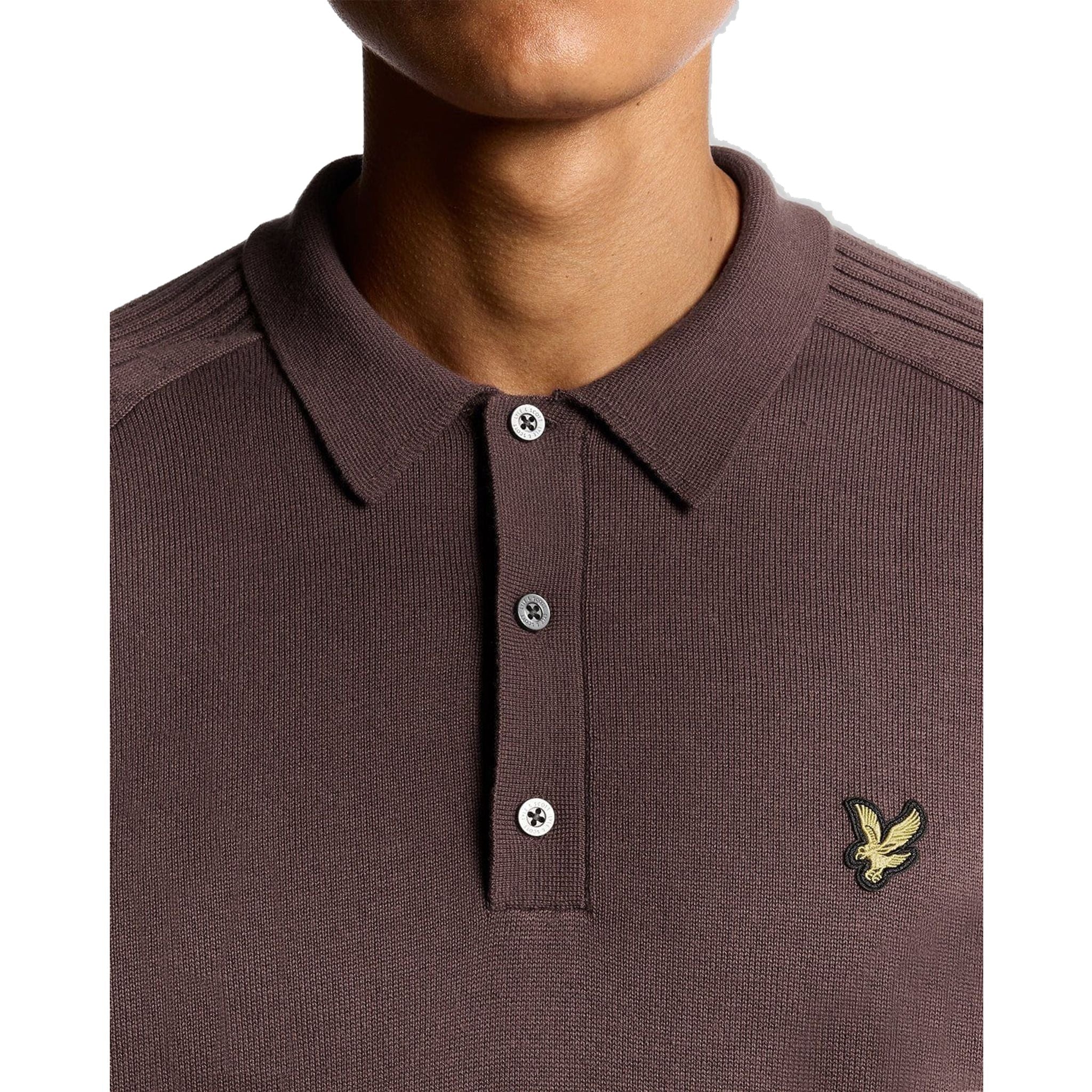 Polo de golf à manches longues en maille pour homme Lyle & Scott