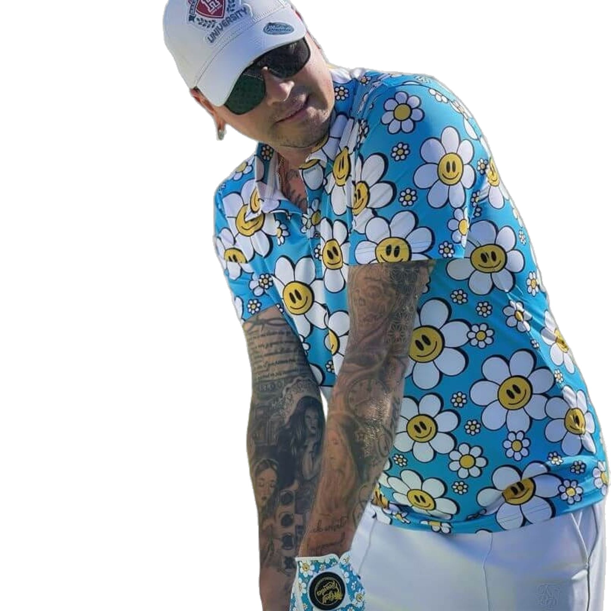 Polo homme Golf Rowdies Happy Flower