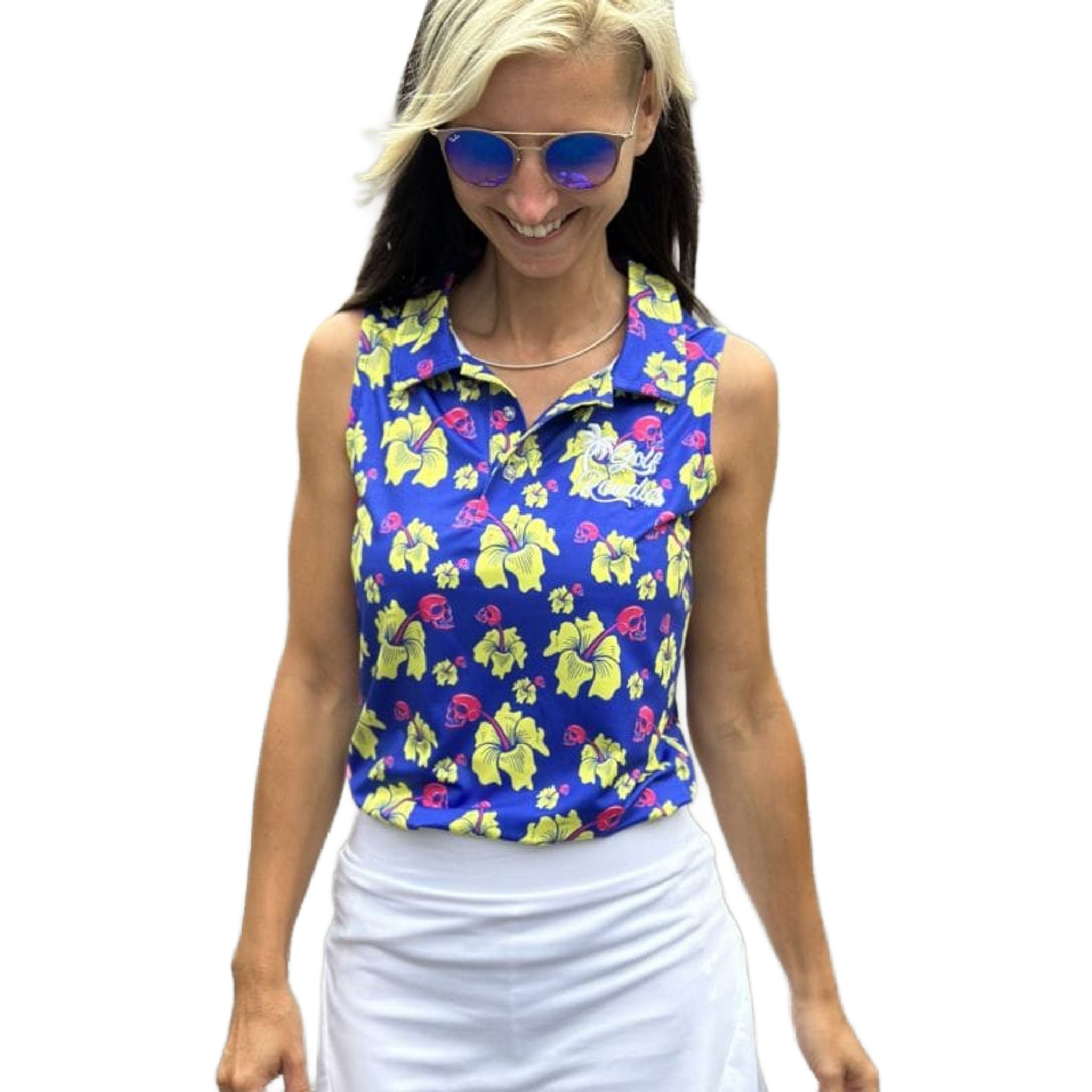 Polo femme Golf Rowdies Skull Flower