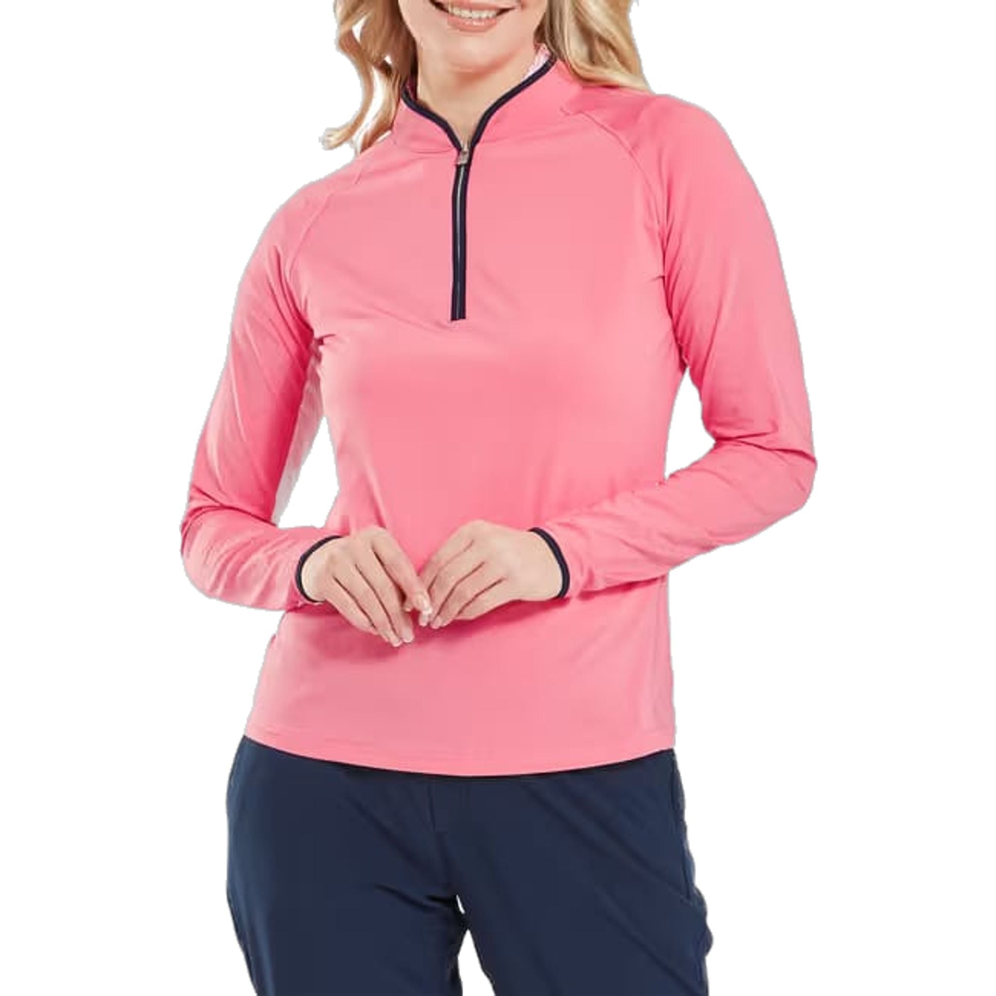 Chemise de protection solaire Footjoy à fermeture éclair 1/4 pour femmes