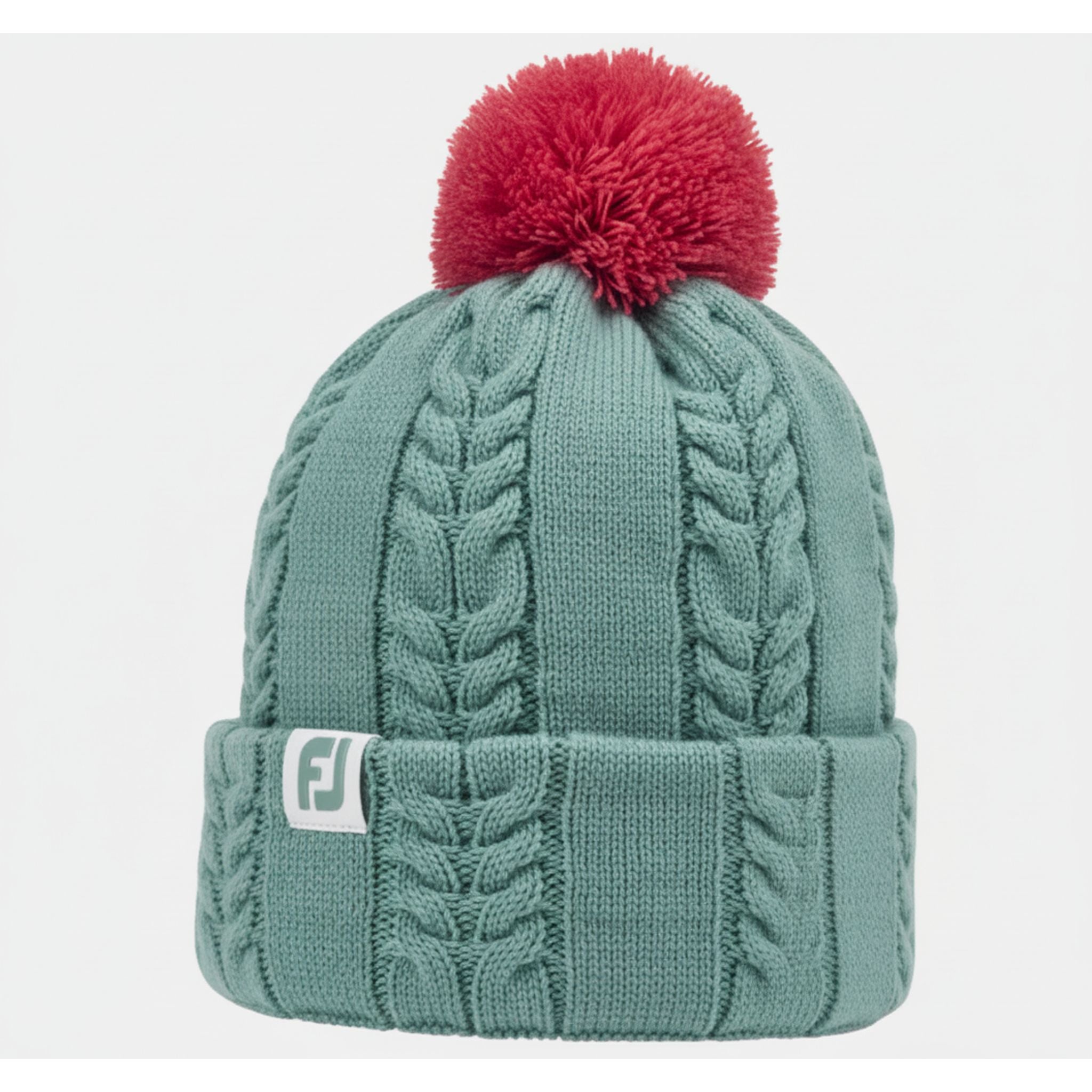 Footjoy Haube Bobble Cableknit Grau/Pink Damen One Size Damen