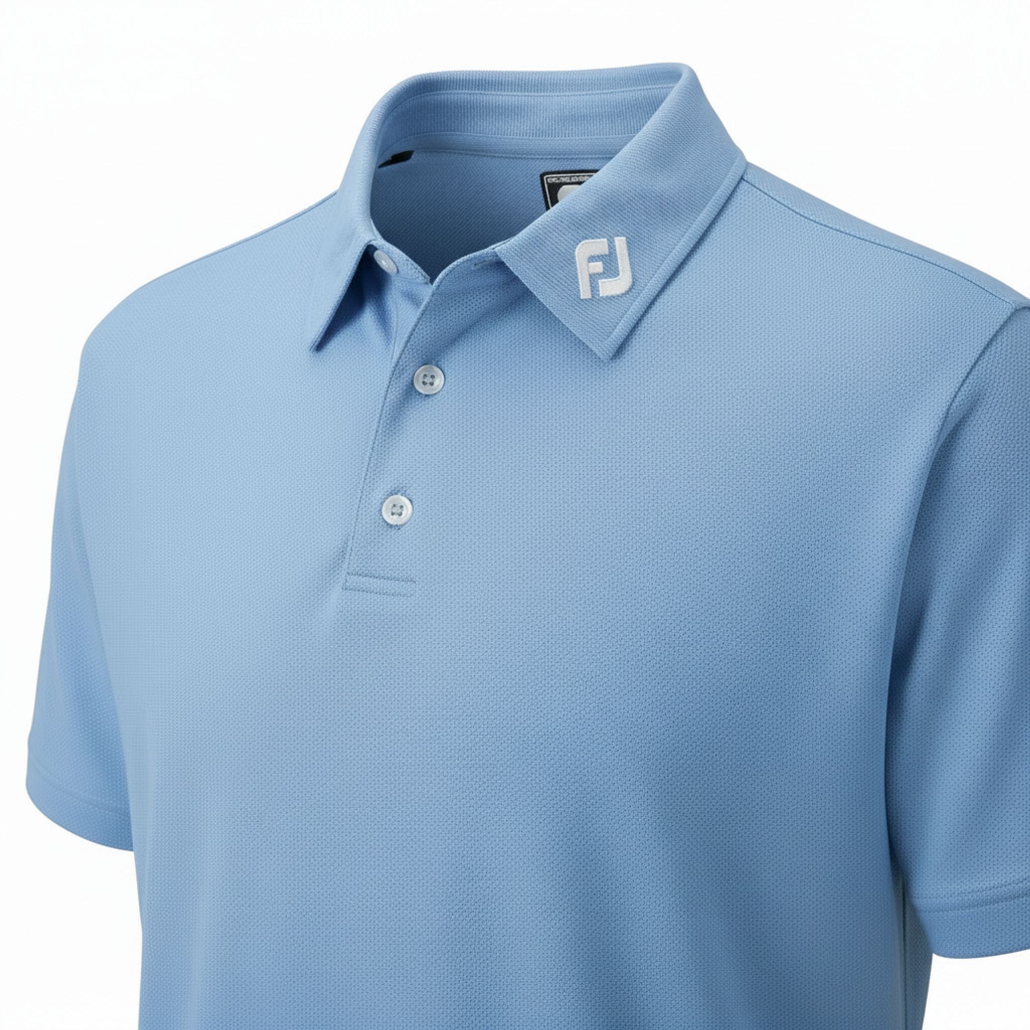 Footjoy Stretch Pique Solid Polo Hellblau "DCC"-Logo S Herren