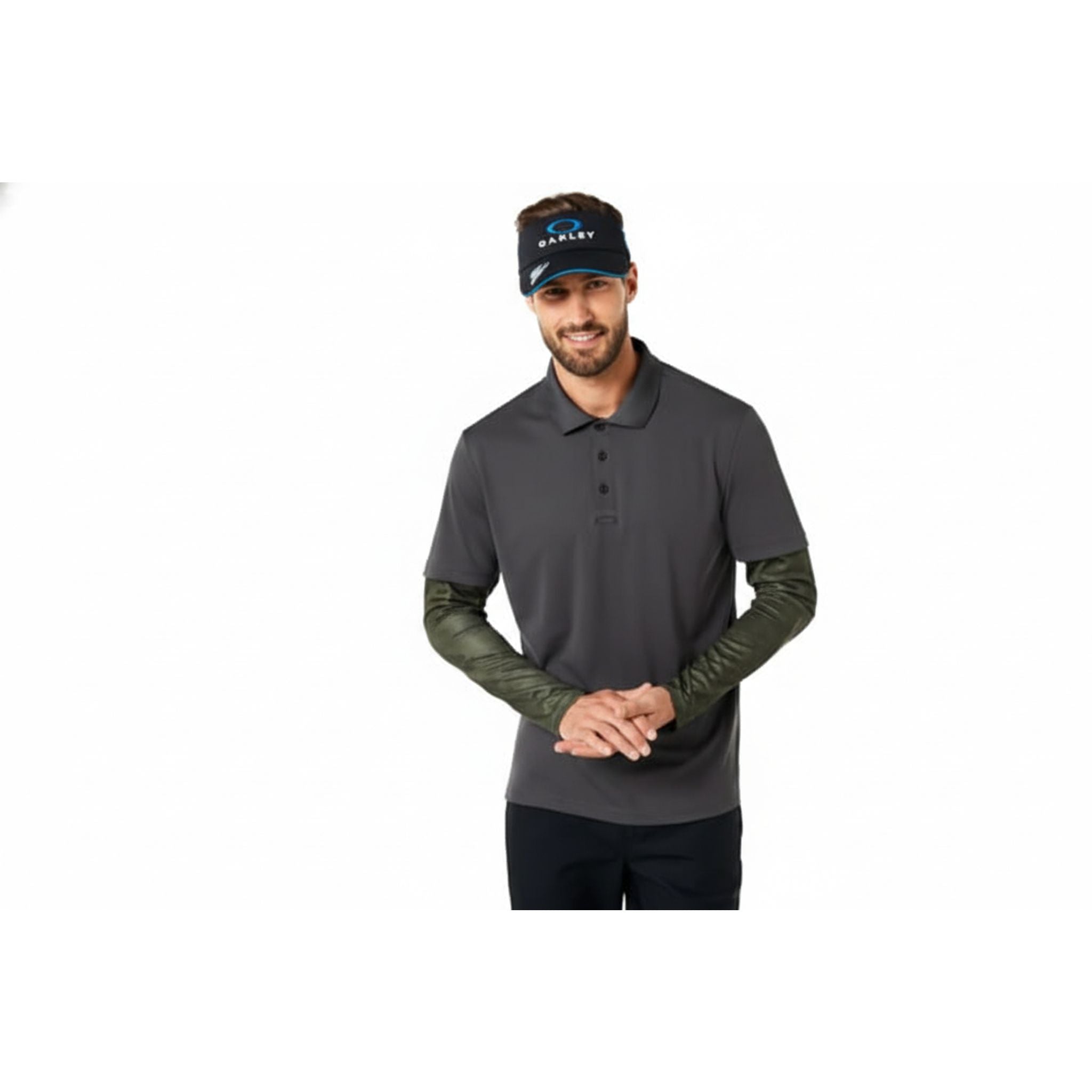 Oakley Polo LS Printed Sleeve Schwarz M Herren