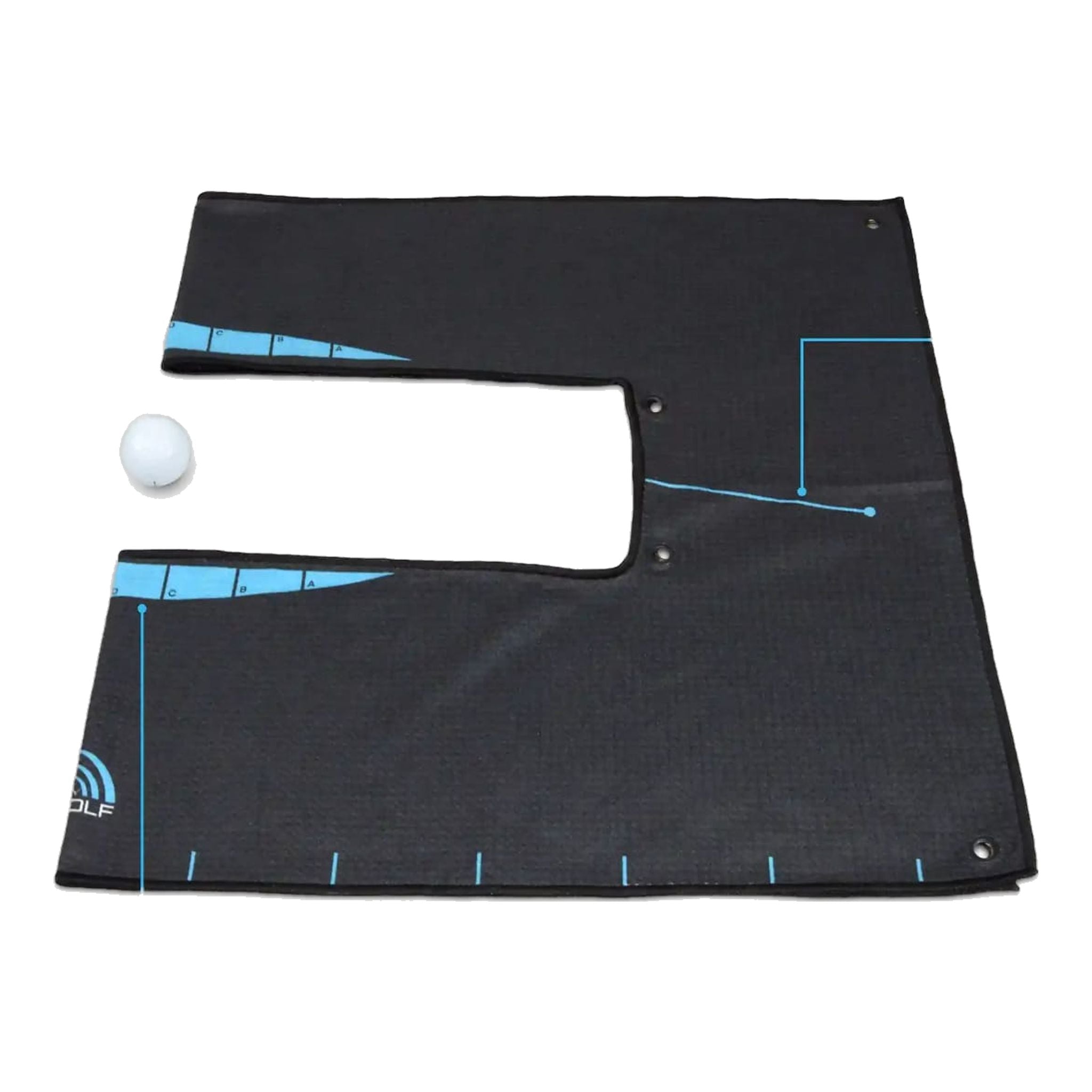 Moi et ma serviette d'alignement pour le swing de golf