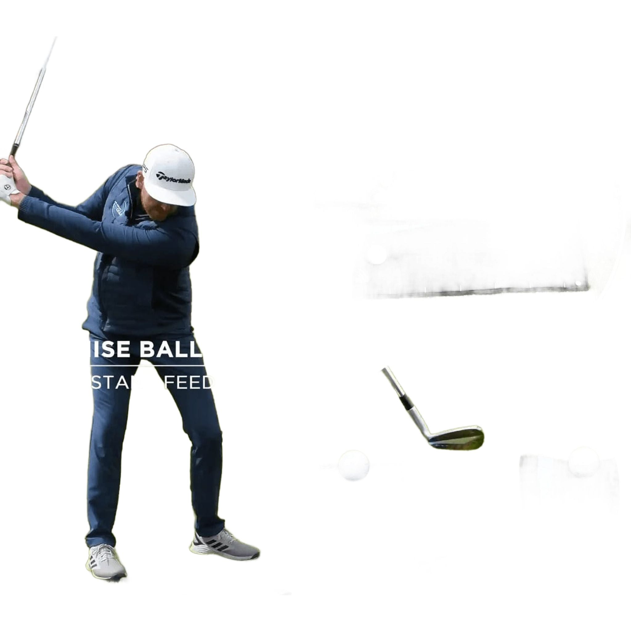 Moi et ma serviette d'alignement pour le swing de golf